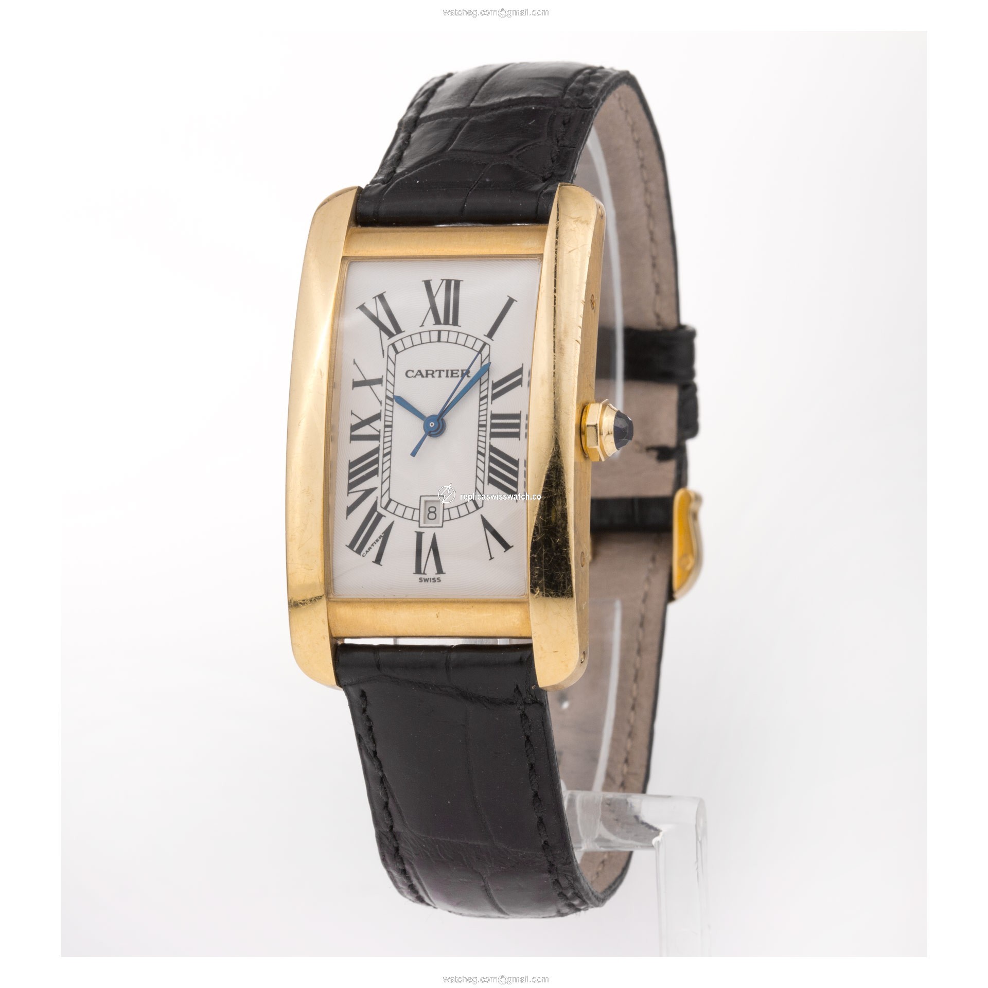 Cartier 1740 Tank Americaine Automatic Unisex 18k yellow gold Replica