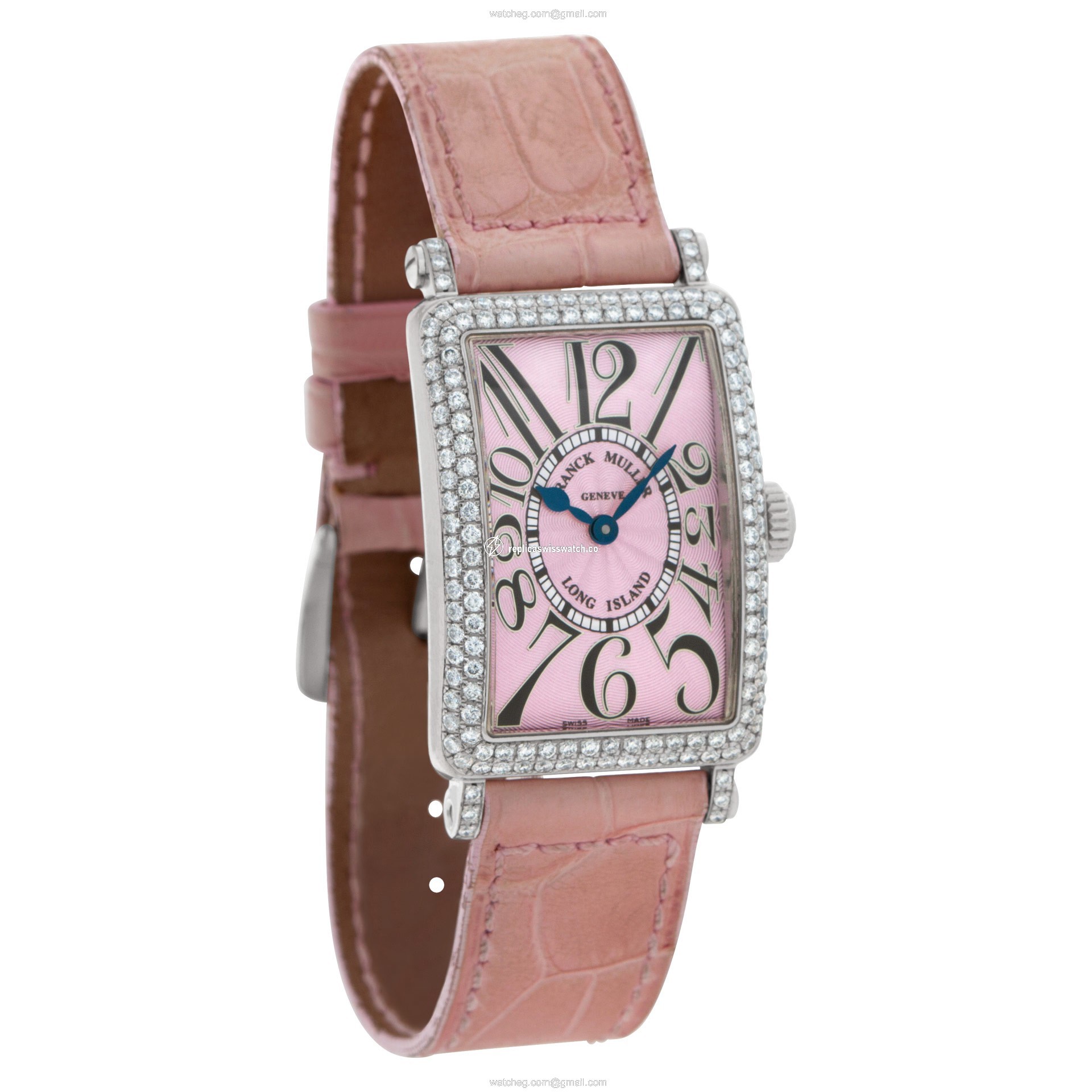 Franck Muller 902 QZ D Long Island Quartz Female 18k White Gold Replica