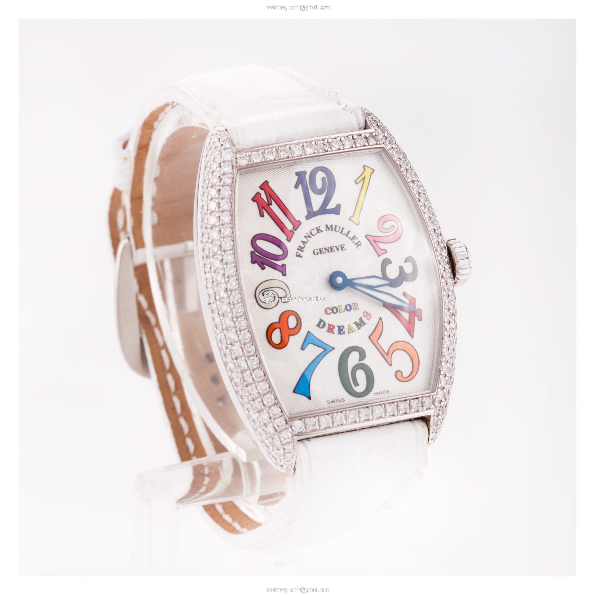 Franck Muller 7502 QZ D Master Collection Quartz Female 18k White Gold Replica