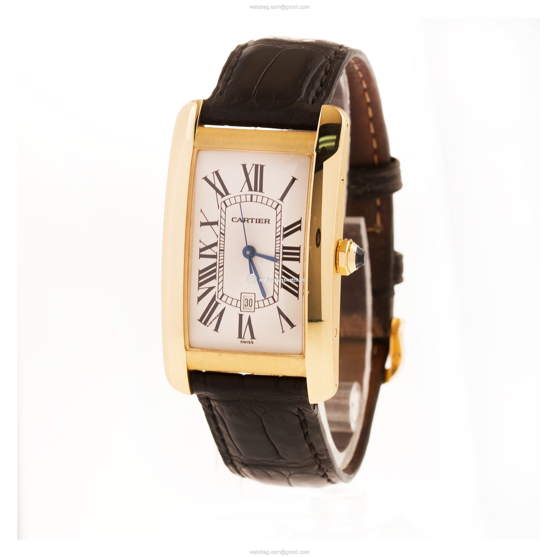 Cartier W2603156 Tank Americaine Automatic Unisex 18k yellow gold Replica
