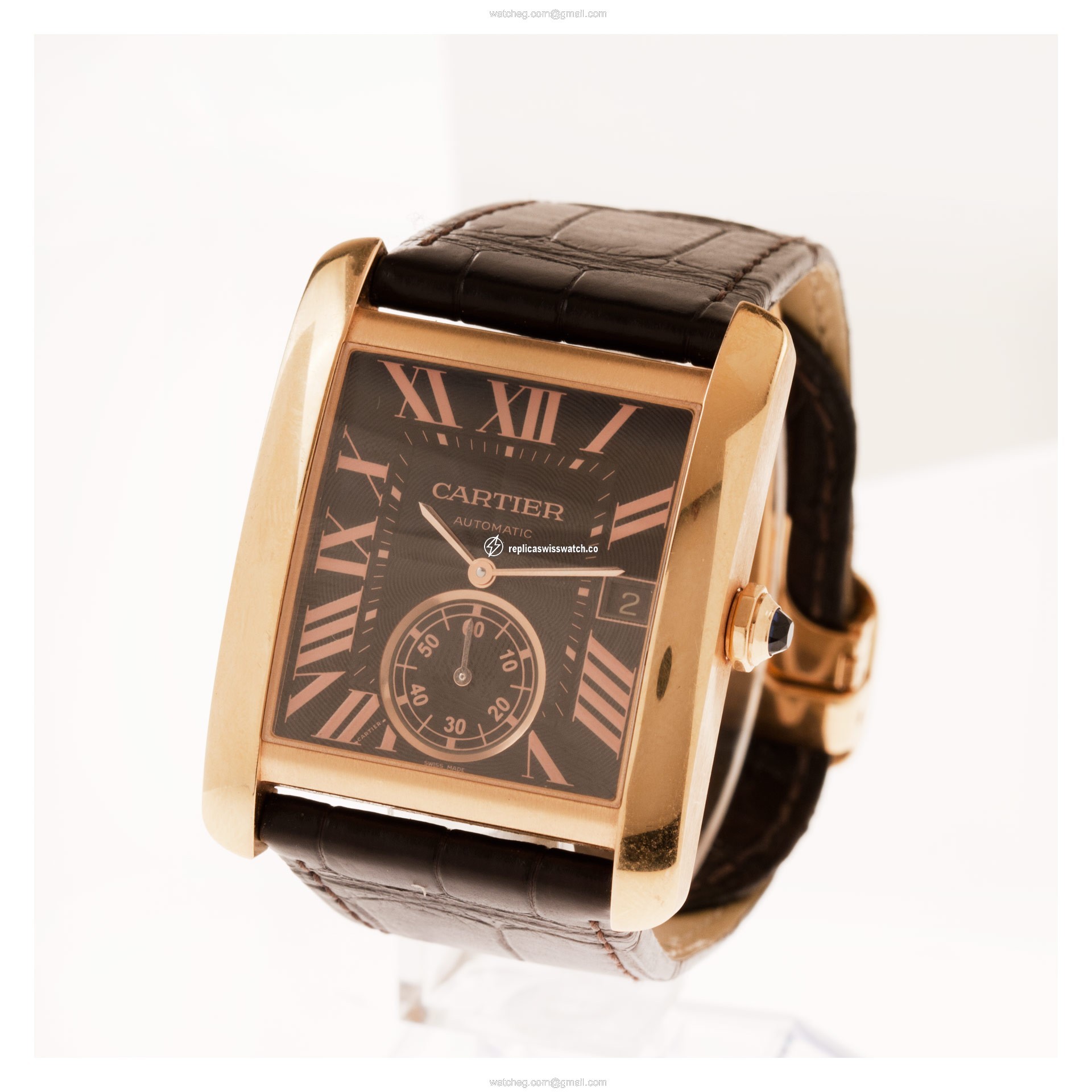 Cartier W5330002 Tank MC Automatic Male 18k Pink Gold Replica