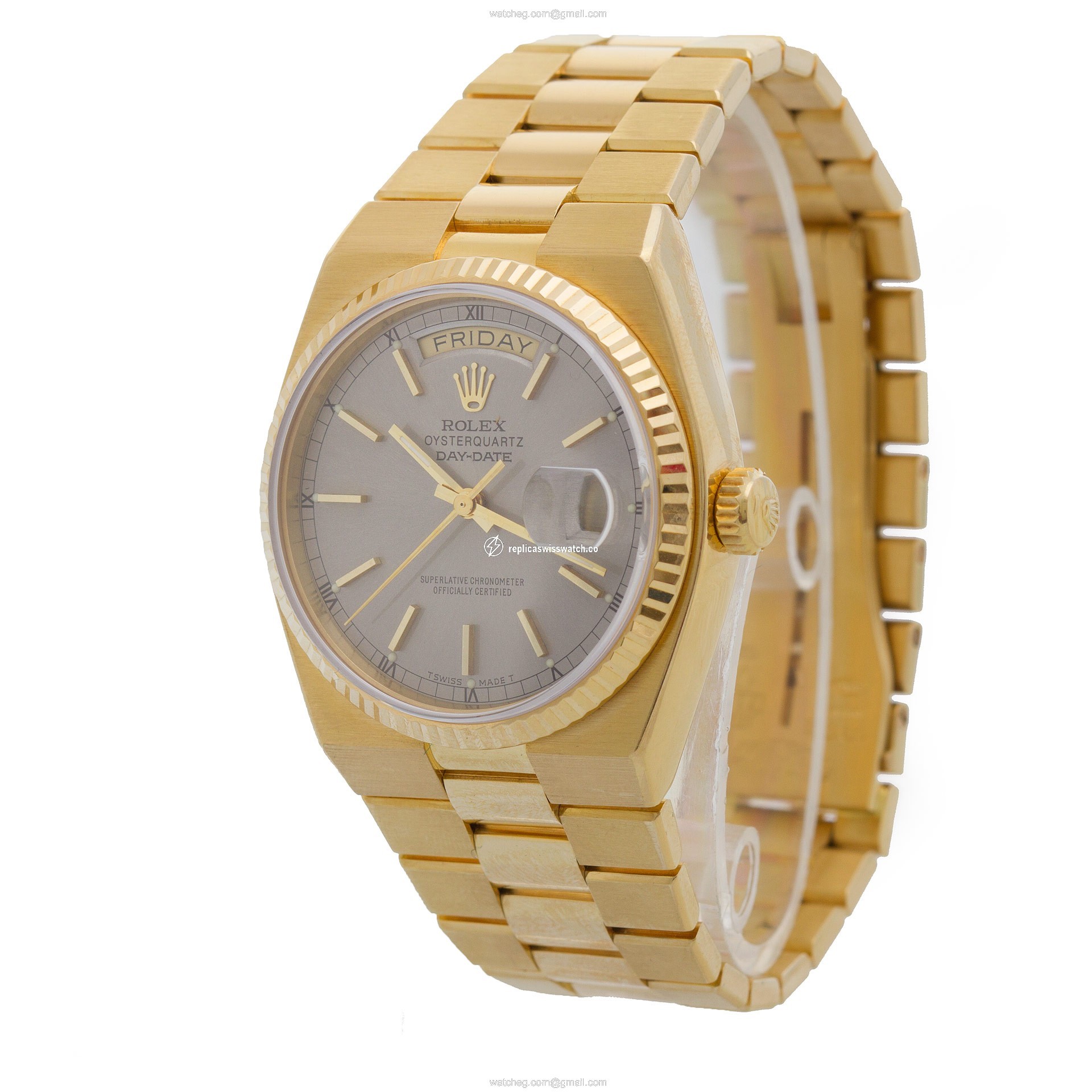 Rolex 19018 Day-Date Quartz Male 18k yellow gold Replica