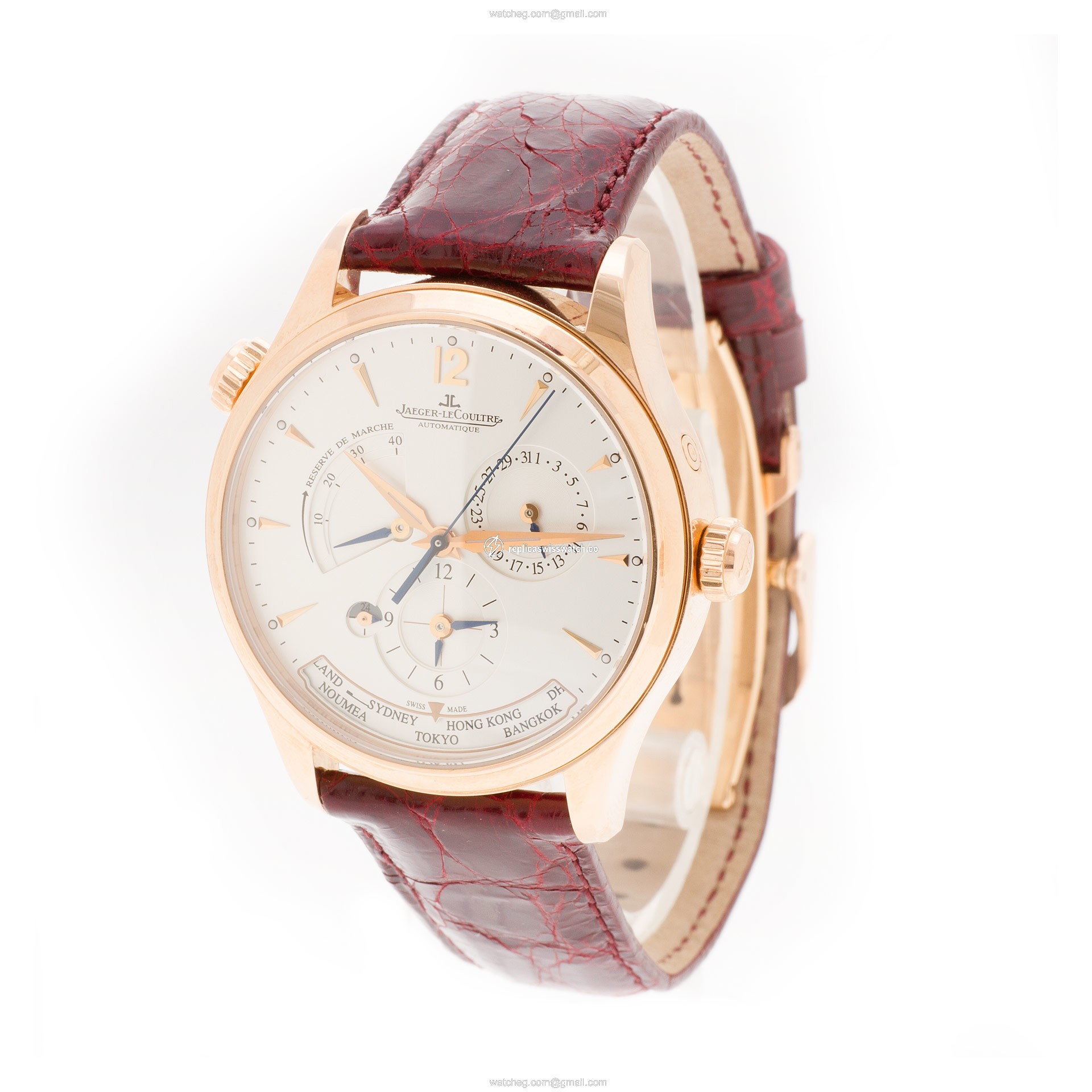 Jaeger LeCoultre 176.2.29.S Geographic Automatic Male 18k rose gold Replica