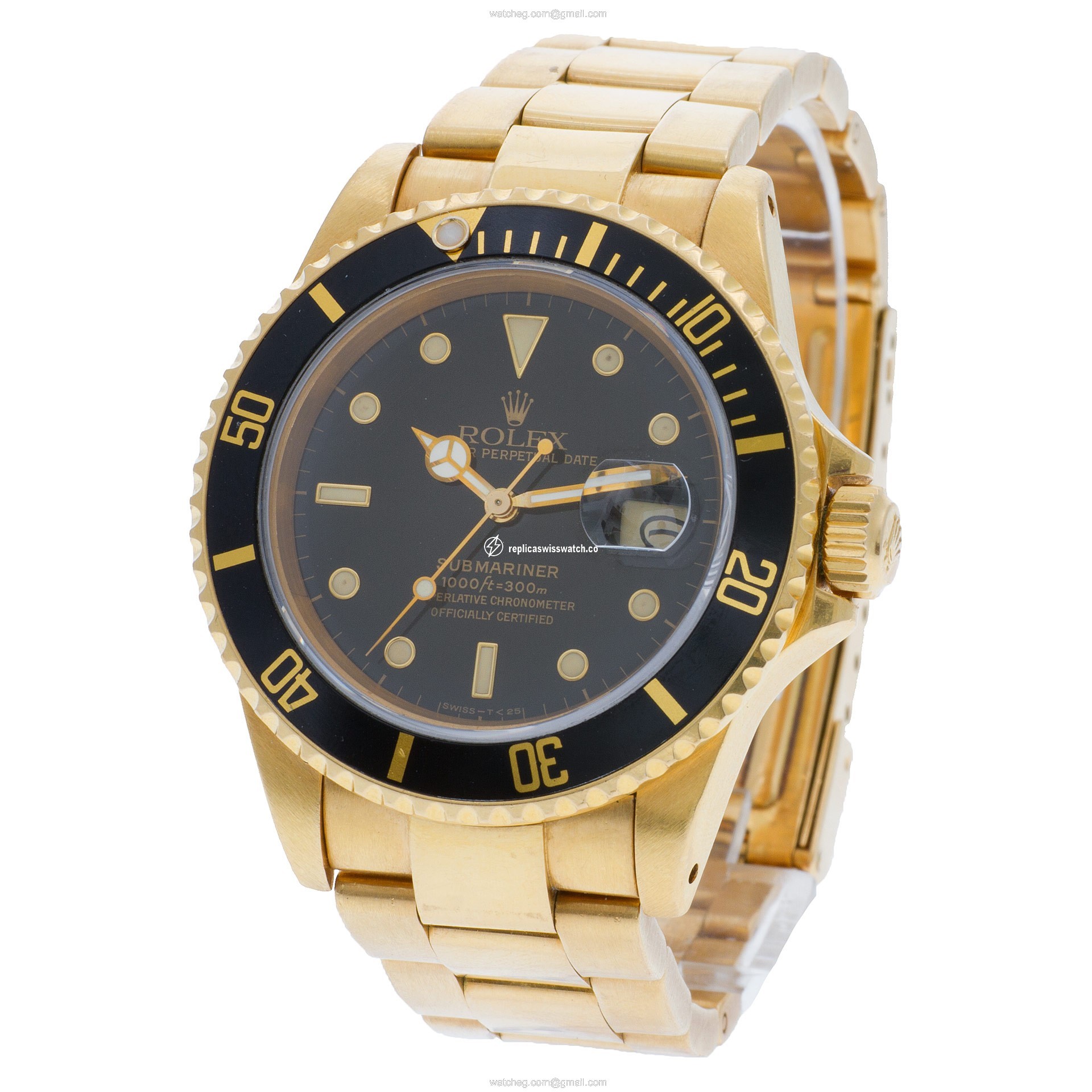 Rolex 16808 Submariner Automatic Male 18k Yellow Gold Replica