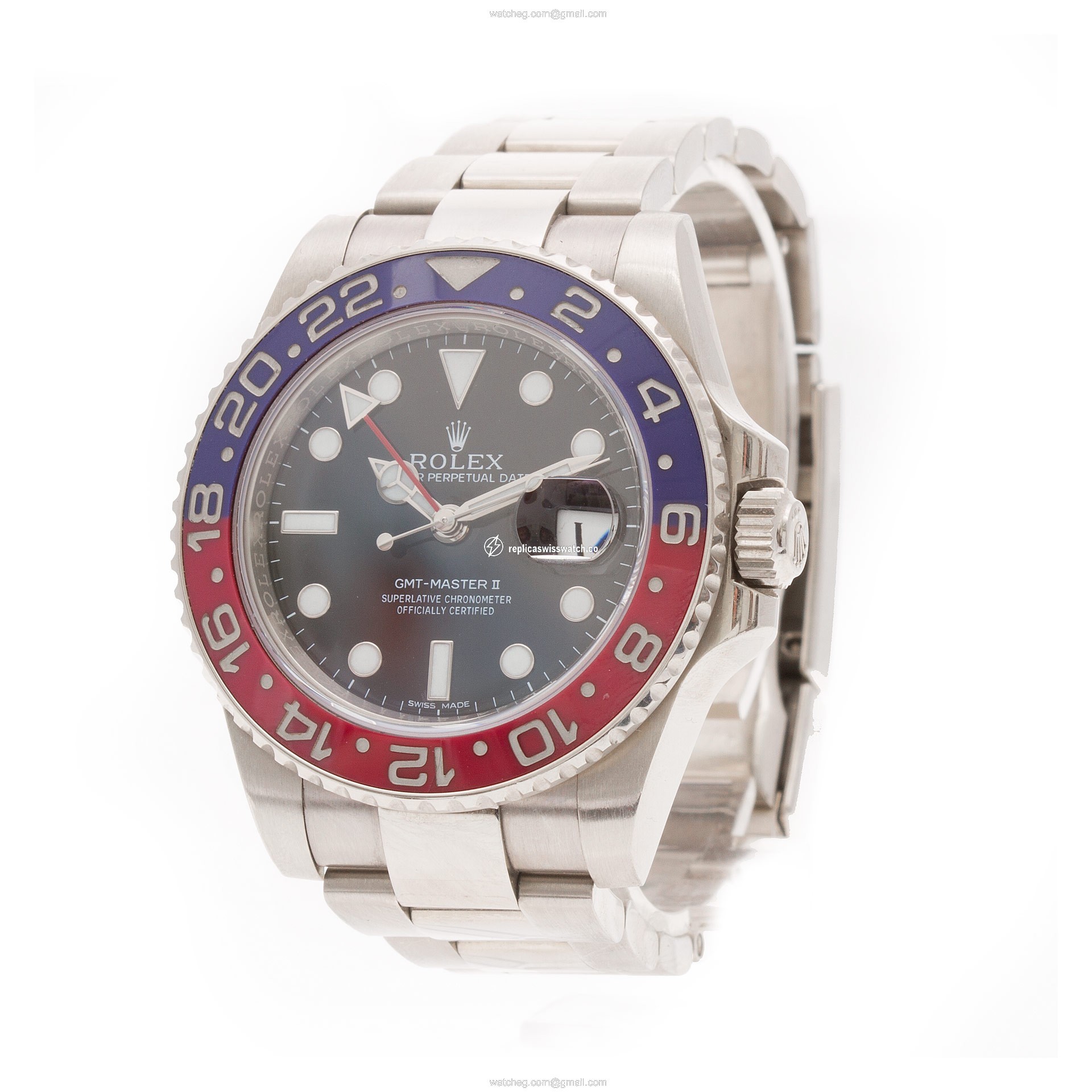 Rolex 116719 GMT-Master II Automatic Male 18k White Gold Replica