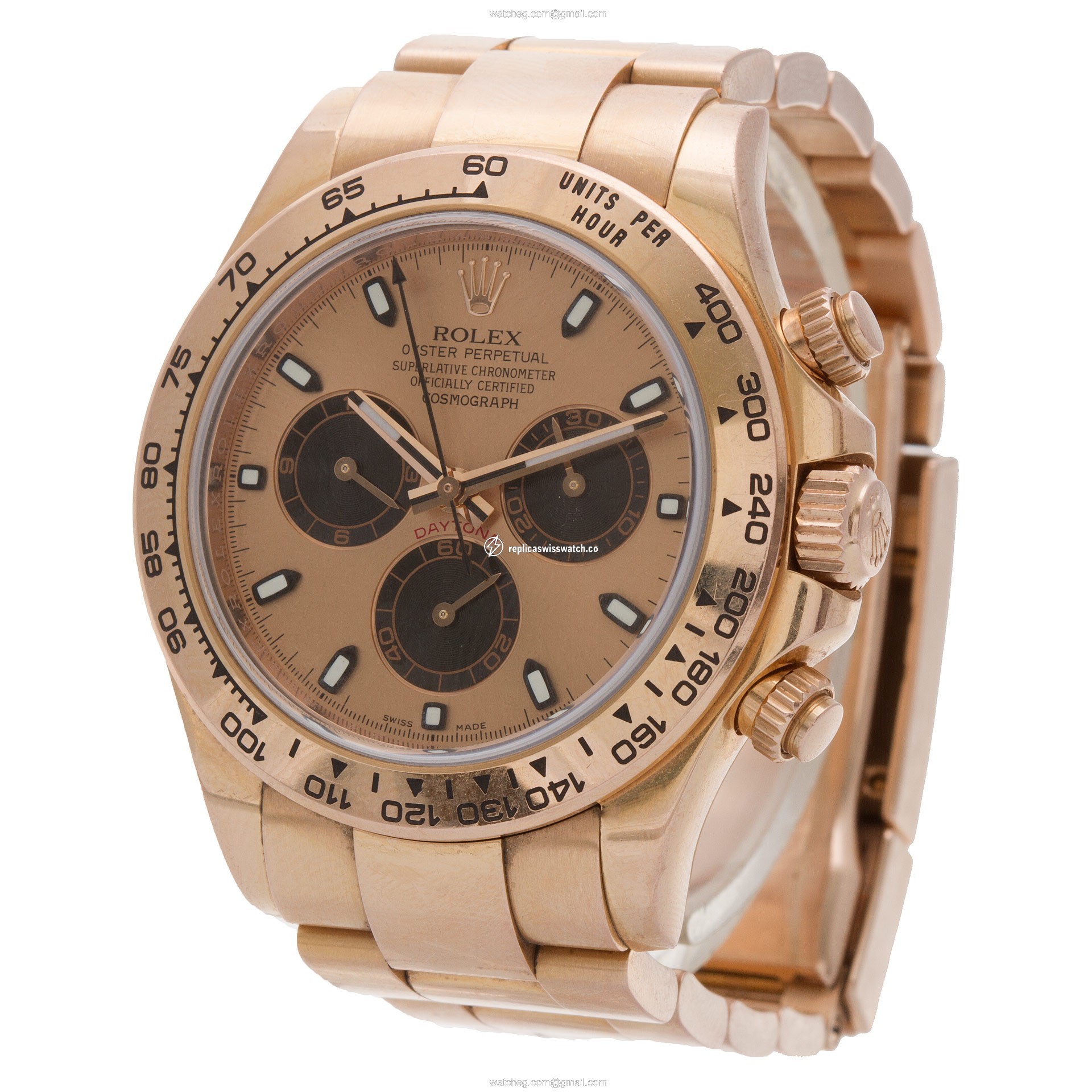 Rolex 116505 Daytona Automatic Unisex 18k Pink Gold Replica