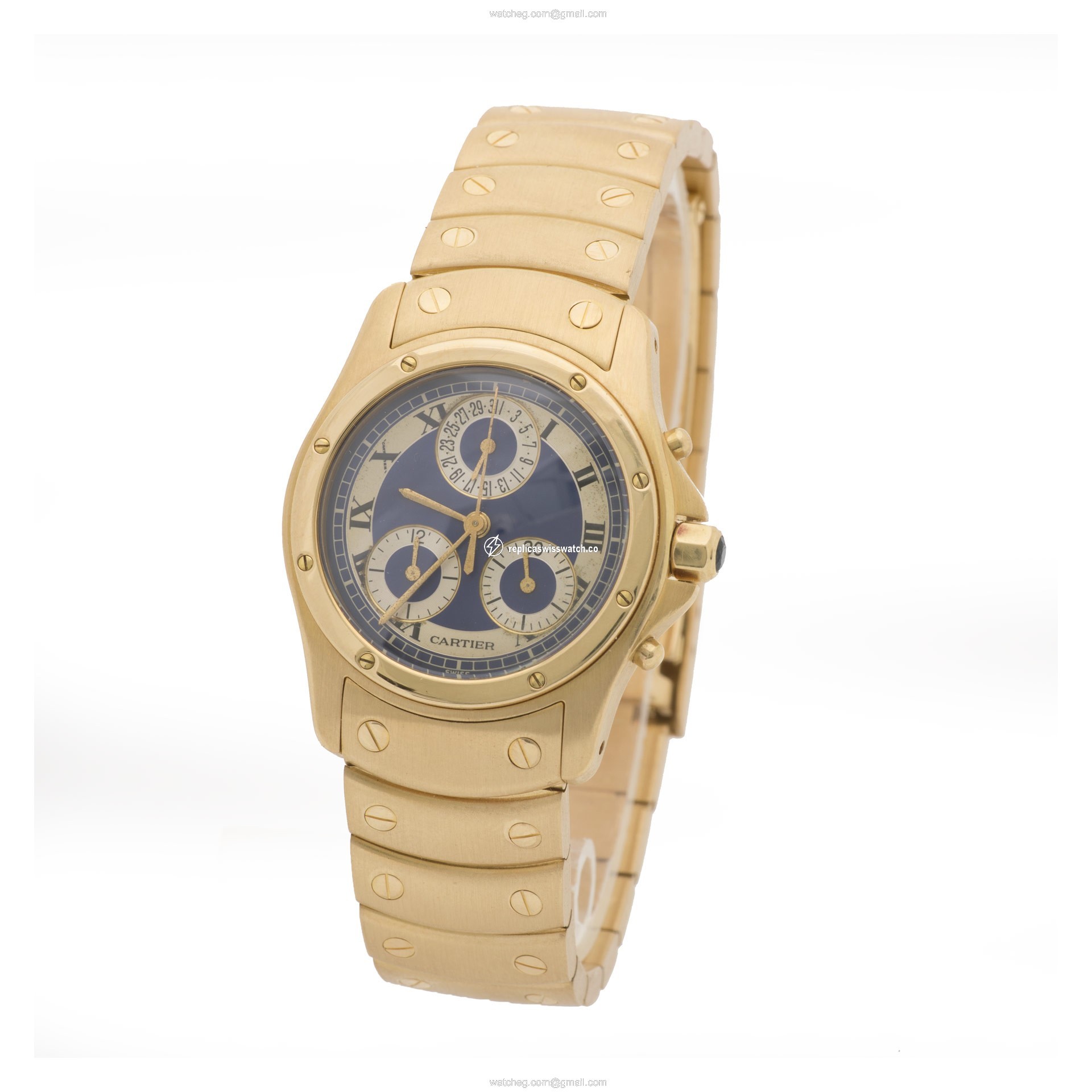 Cartier C4322 Santos Quartz Unisex 18k yellow gold Replica
