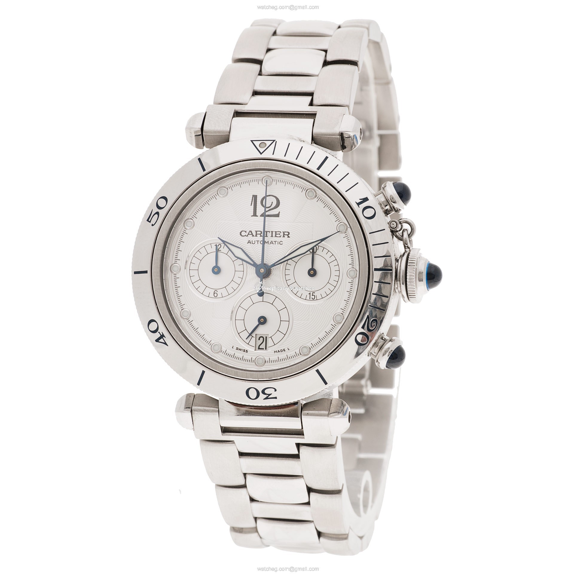 Cartier W31018H3 Pasha Chronograph Automatic Male Stainless Steel Replica
