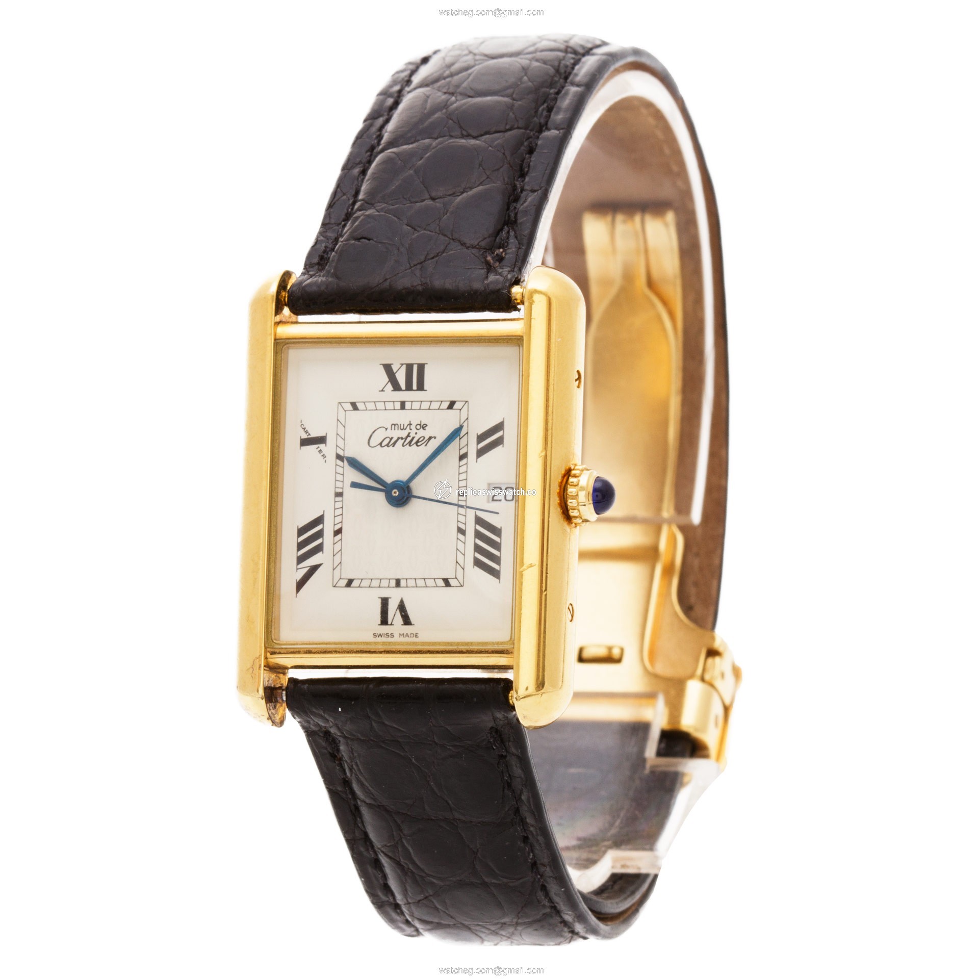 Cartier 2413 Tank Quartz Male Vermeil Replica