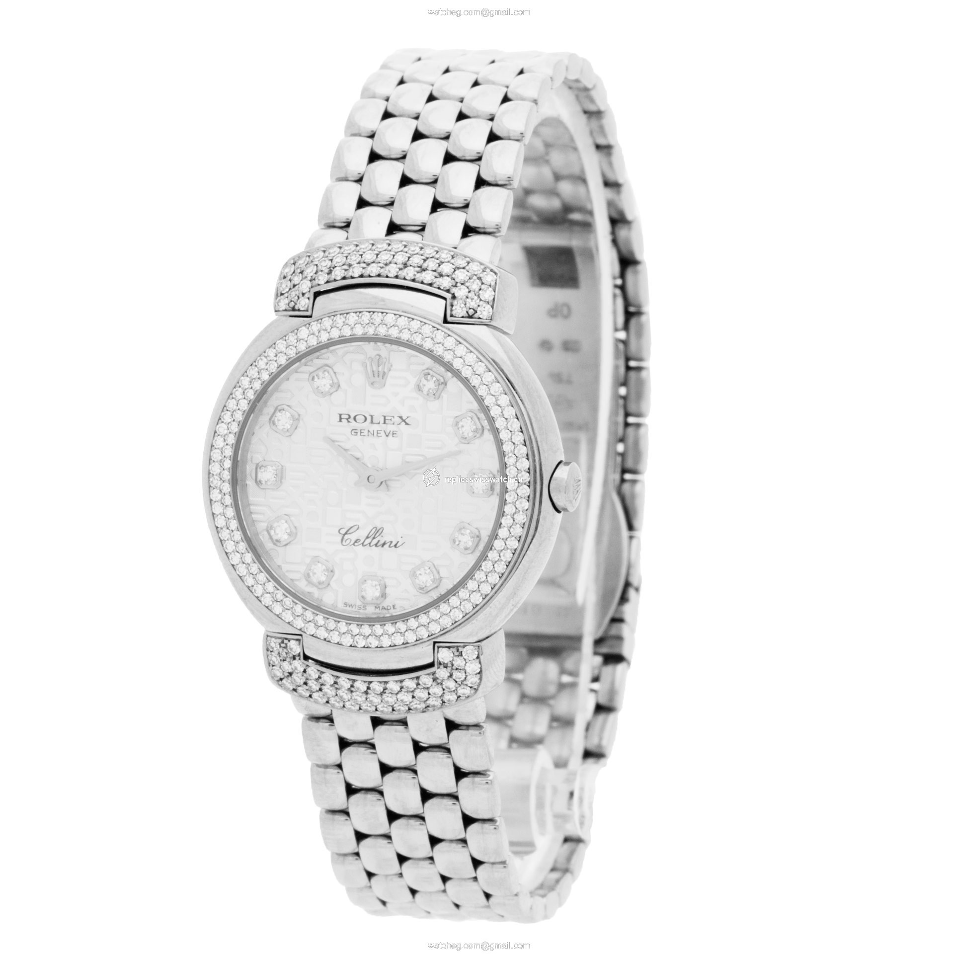 Rolex 6673 Cellini Quartz Female 18k White Gold Replica