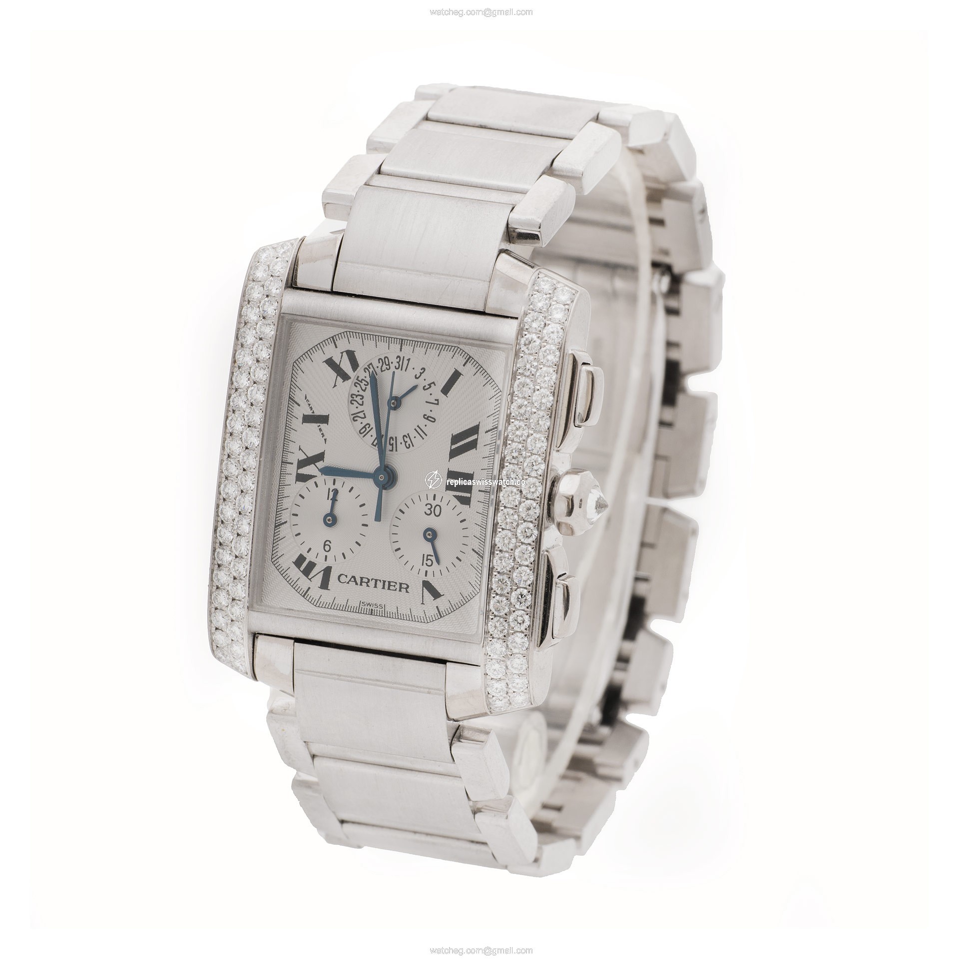 Cartier 2367 Tank Francaise Automatic Unisex 18k White Gold Replica