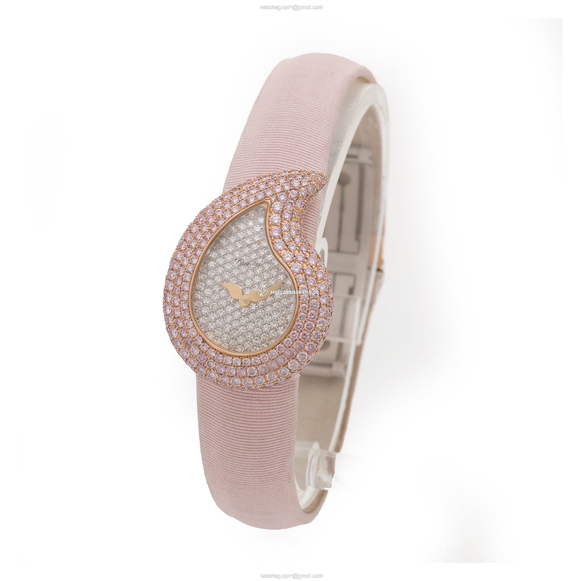 Chopard 452/1 casmir Quartz Female 18k White and Pink Gold Replica