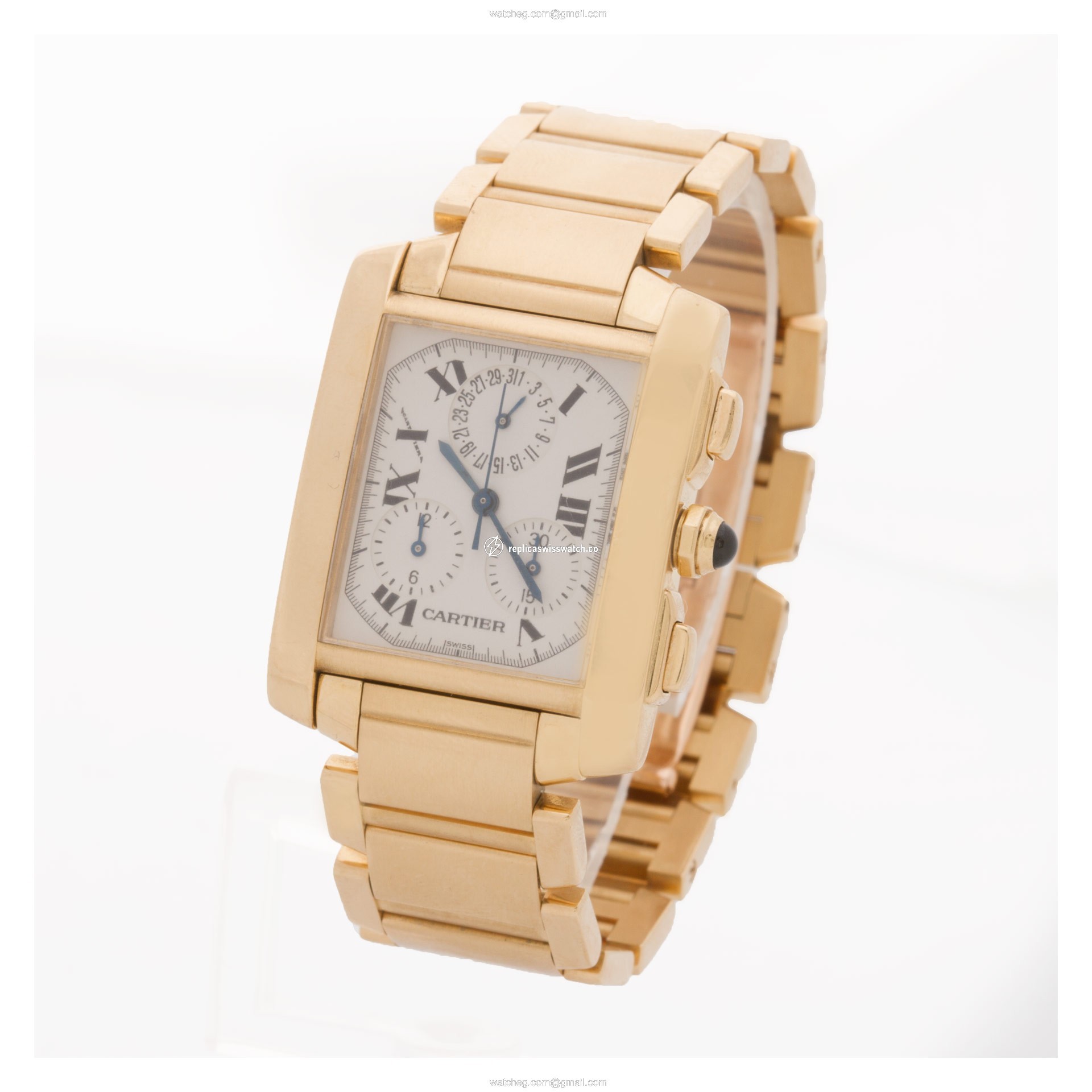 Cartier W50005R2 Tank Francaise Quartz Male 18k yellow gold Replica