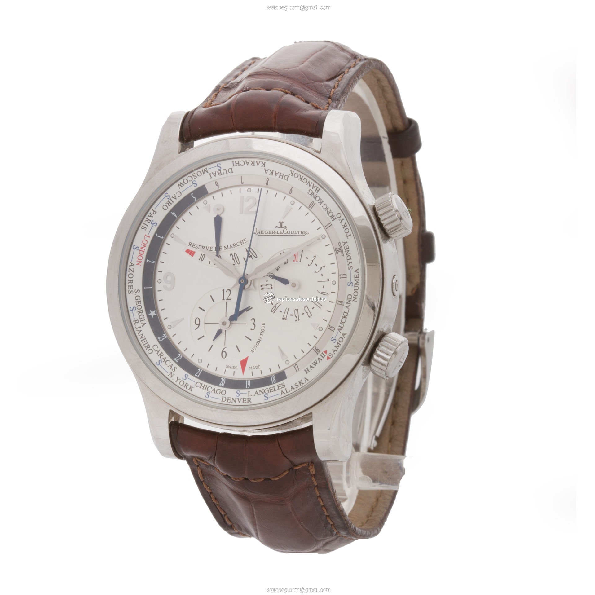 Jaeger LeCoultre Q1528420 Master World Geographic Automatic Male Stainless Steel Replica