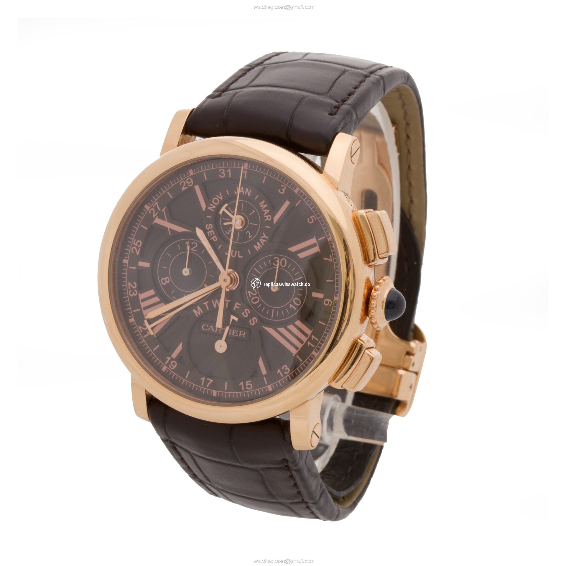 Cartier  W1556225 Rotonde Automatic Male 18k rose gold Replica