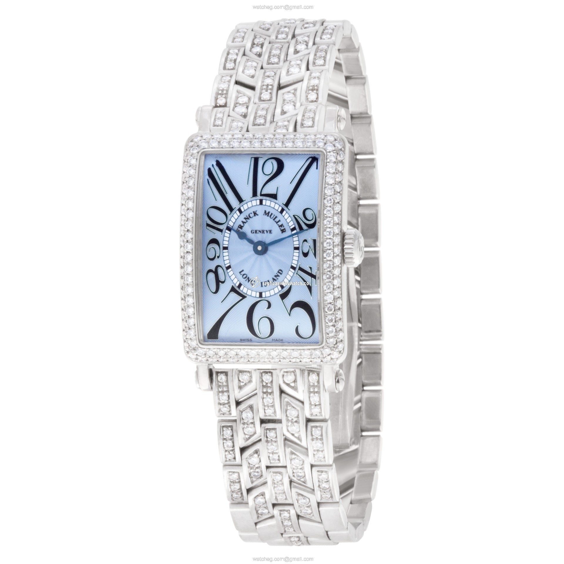 Franck Muller 900 QZ D Long Island Quartz Female 18k White Gold Replica