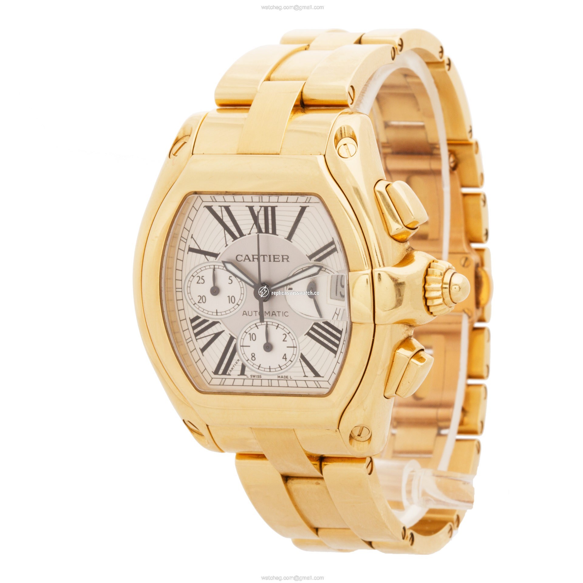 Cartier w62021y2 Roadster Automatic Unisex 18k yellow gold Replica