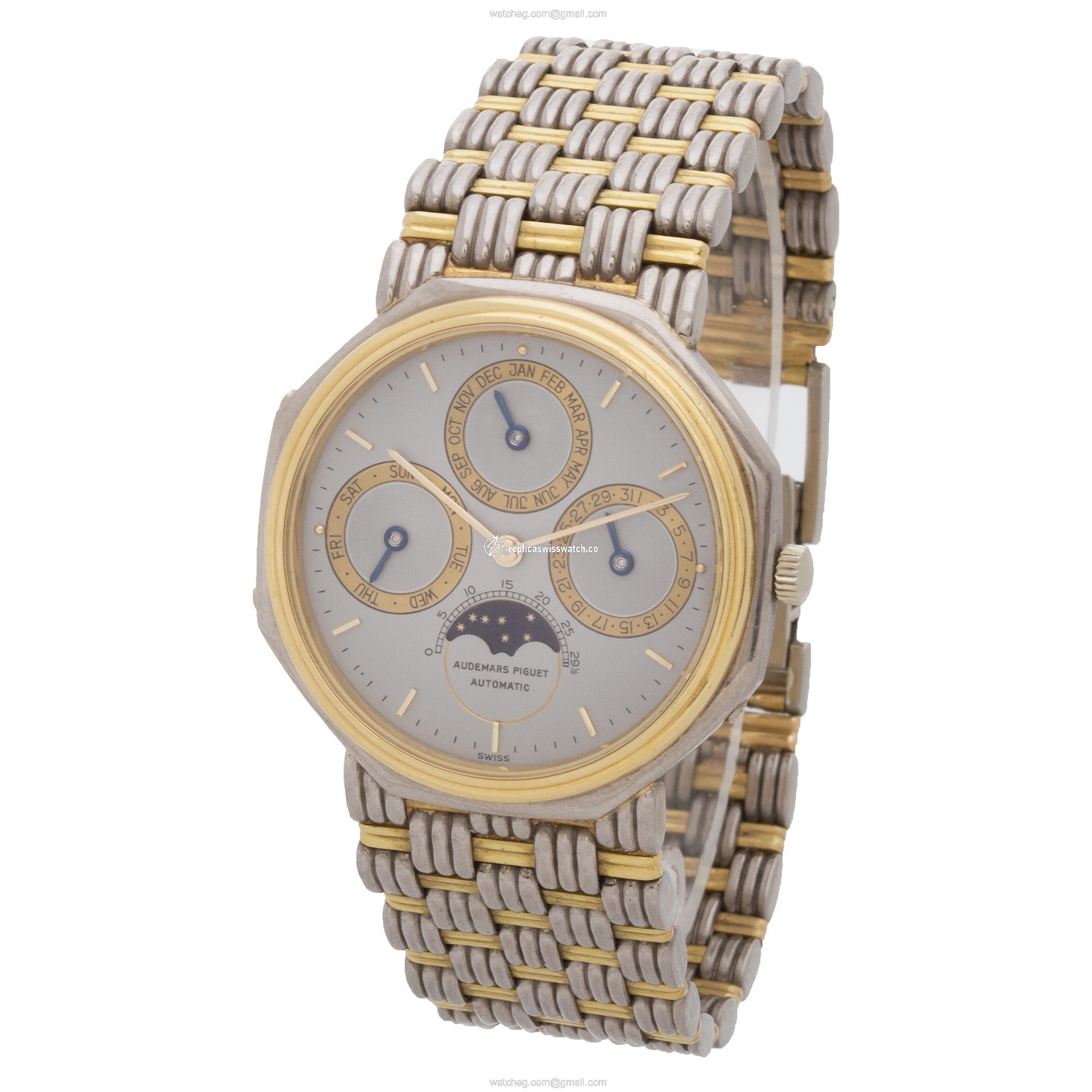 Audemars Piguet B 71074 Perpetual Calendar Automatic Male 18k White & Yellow Gold Watches Audemars Piguet B 71074 Perpetual Calendar Automatic Male 18k White & Yellow Gold Watches