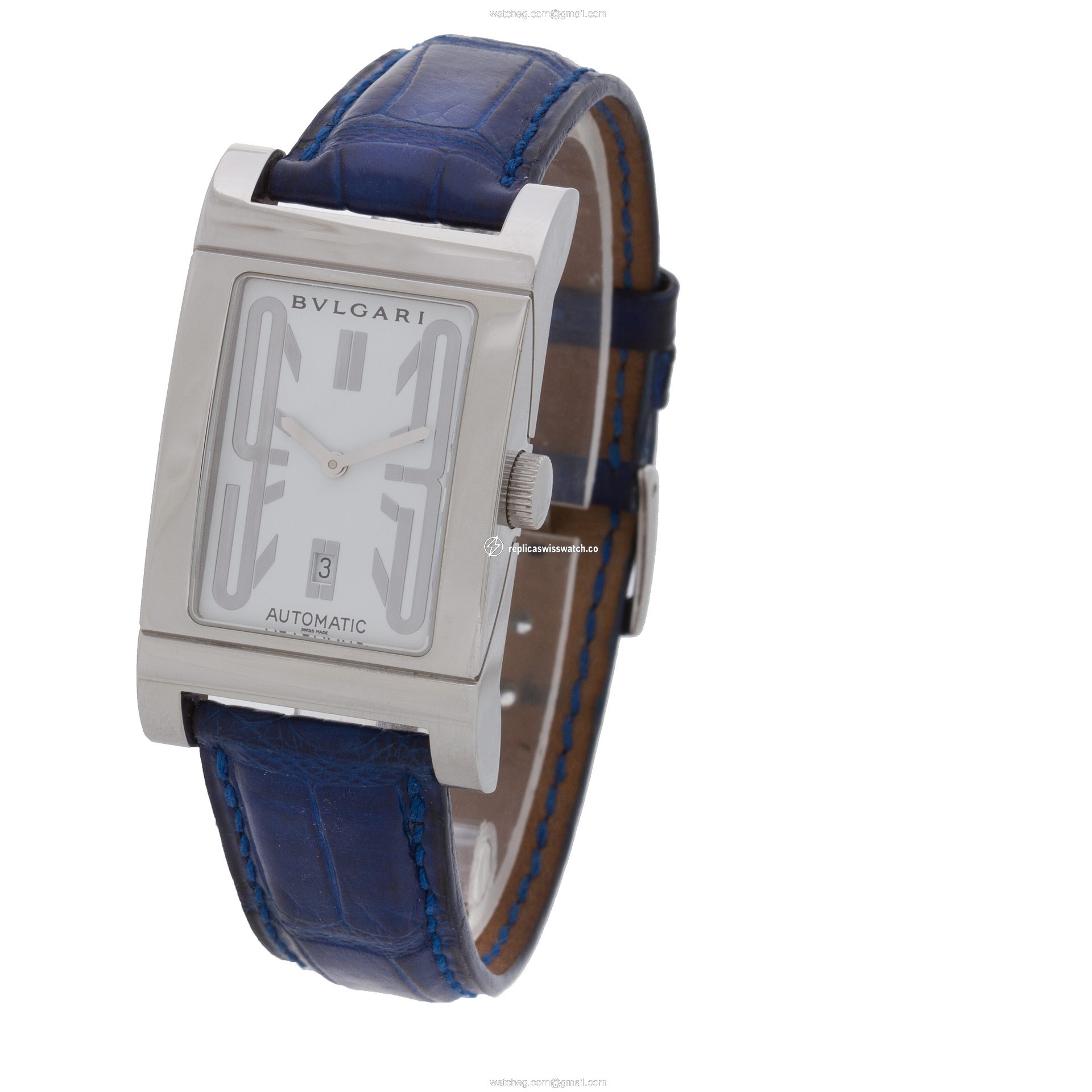 Bvlgari rt45s Rettangolo Automatic Unisex Stainless Steel Replica