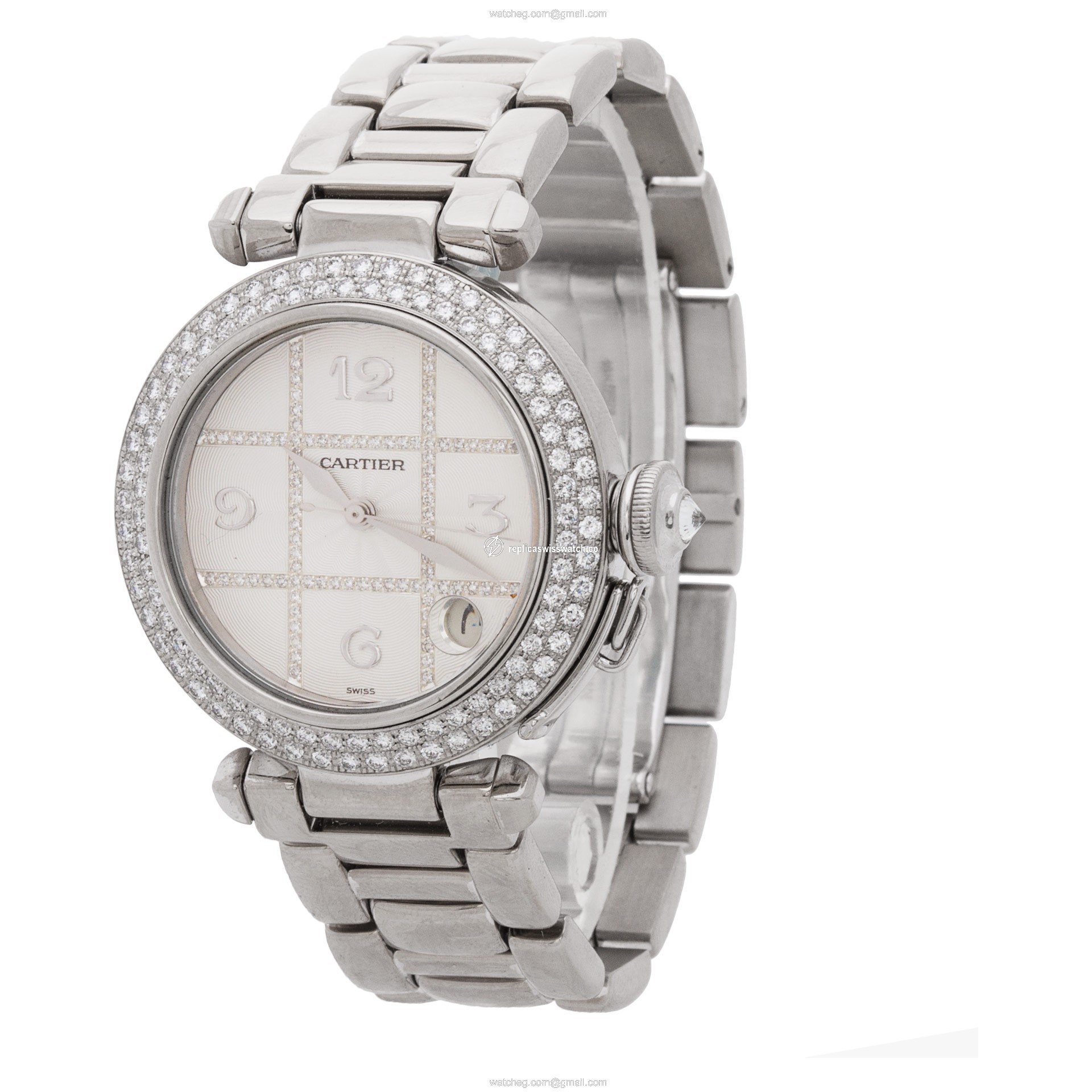 Cartier 2308 Pasha Automatic Female 18k White Gold Replica