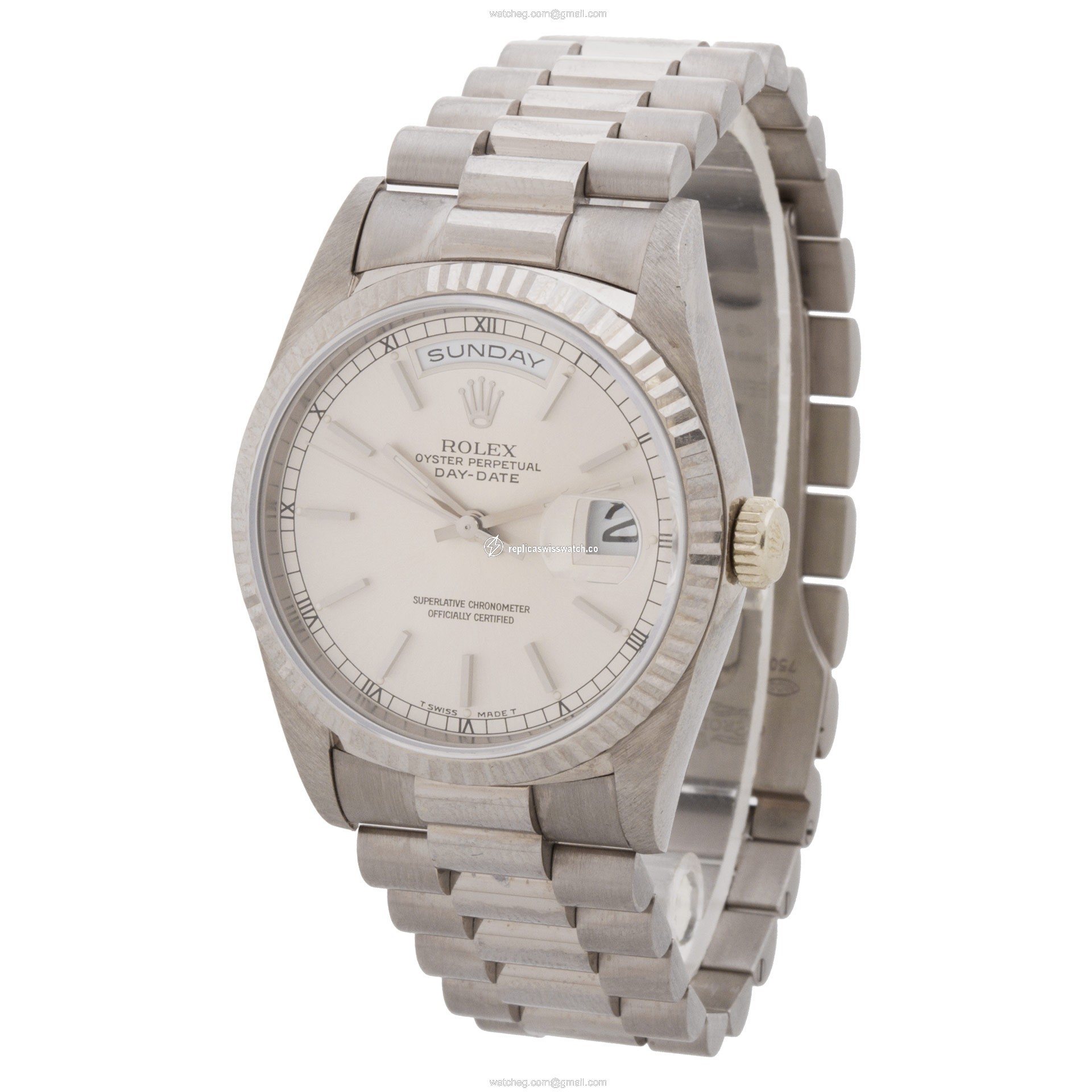 Rolex 18239 Day-Date Automatic Male 18k White Gold Replica