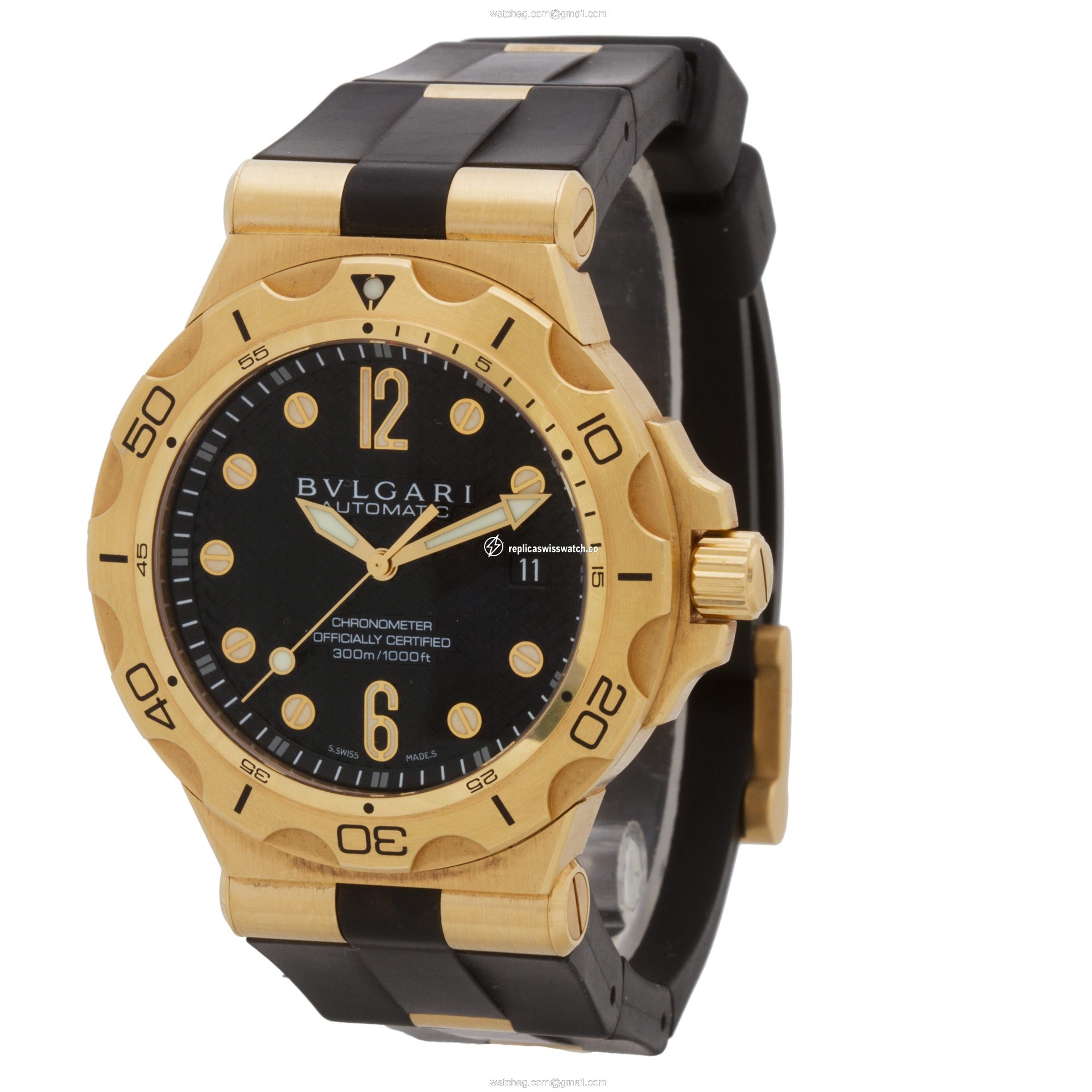 Bvlgari dp42gsd Diagono Professional Automatic Male 18k yellow gold Replica