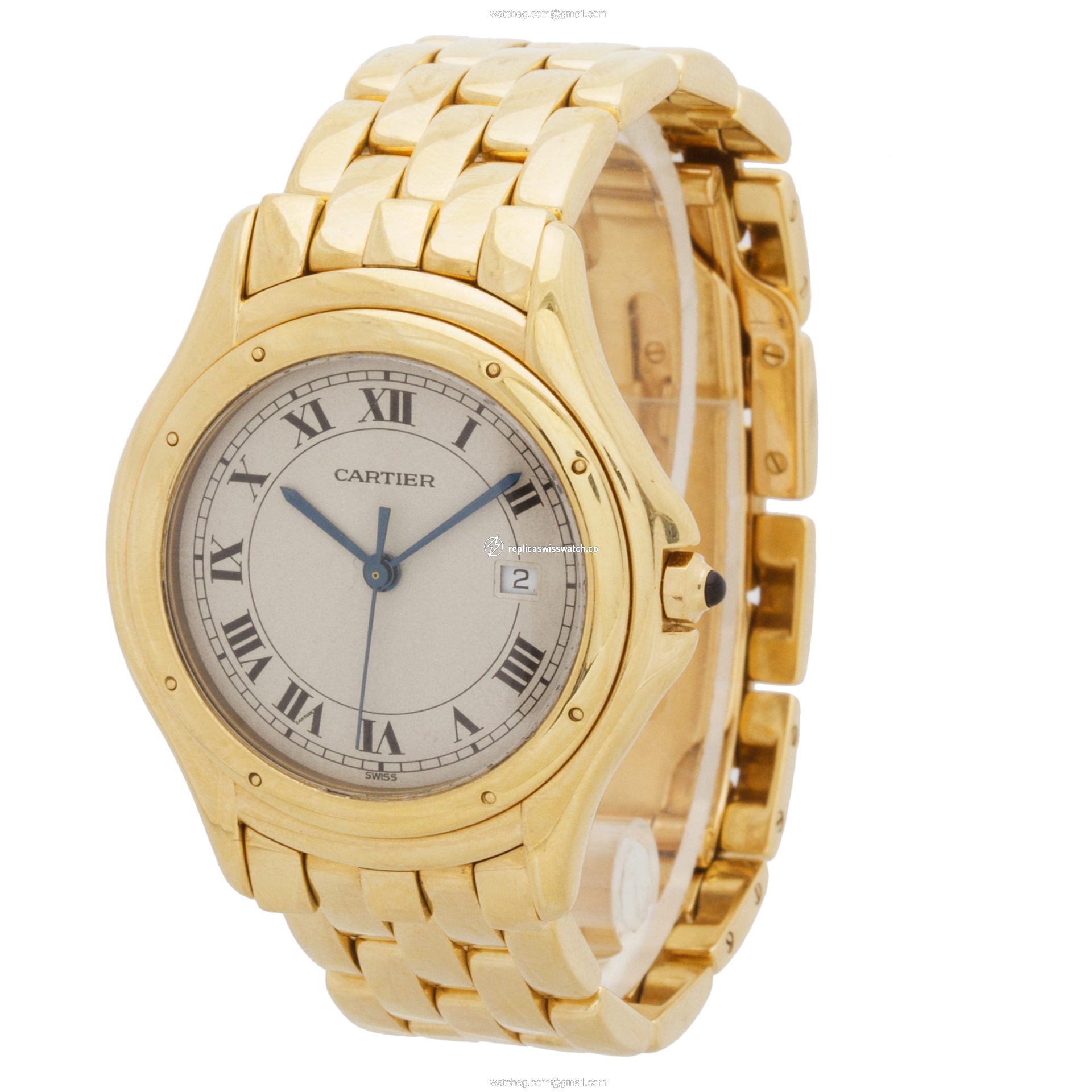 Cartier 887920 Cougar Quartz Unisex 18k yellow gold Replica