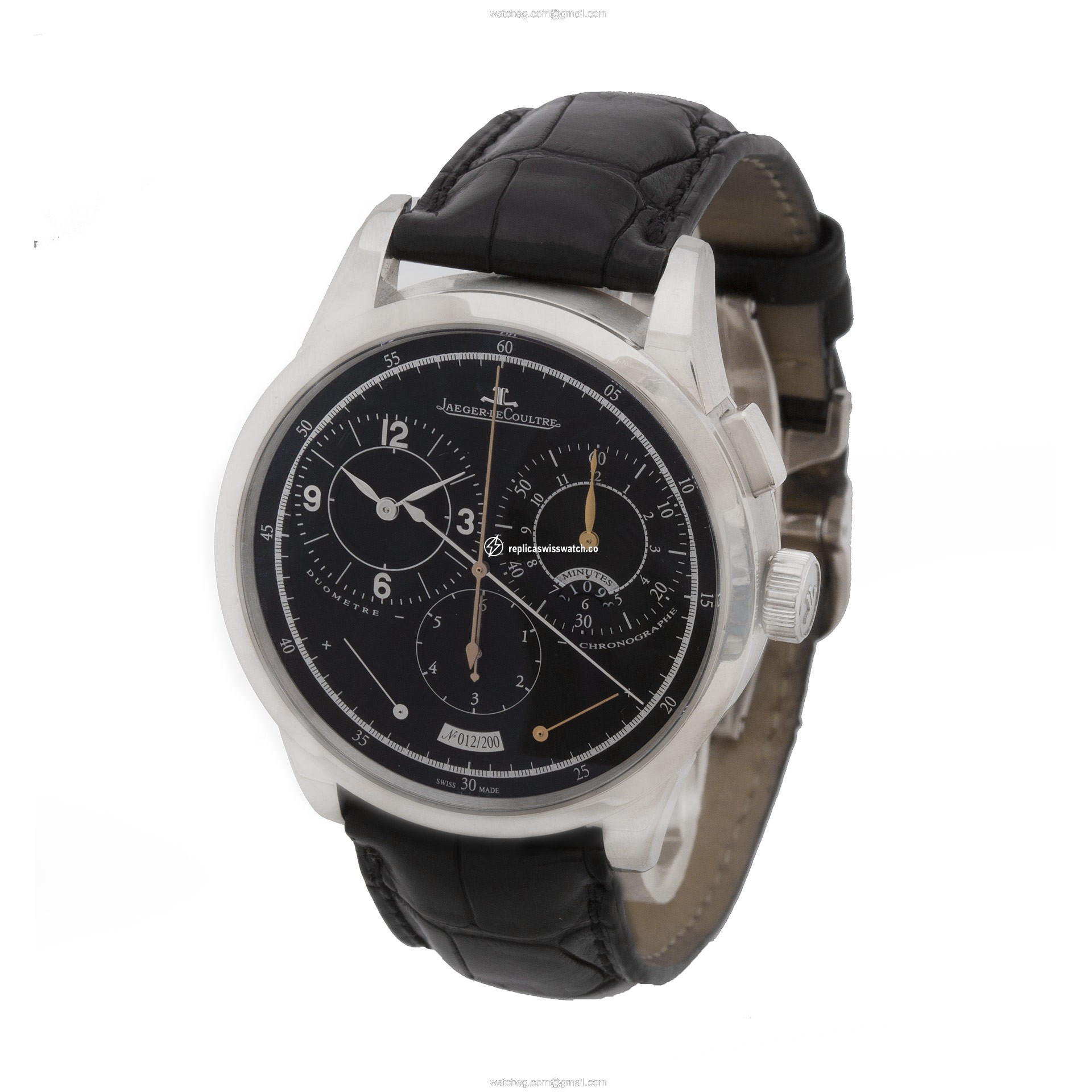 Jaeger LeCoultre 600.3.28.s Duo Manual Male 18k White Gold Replica