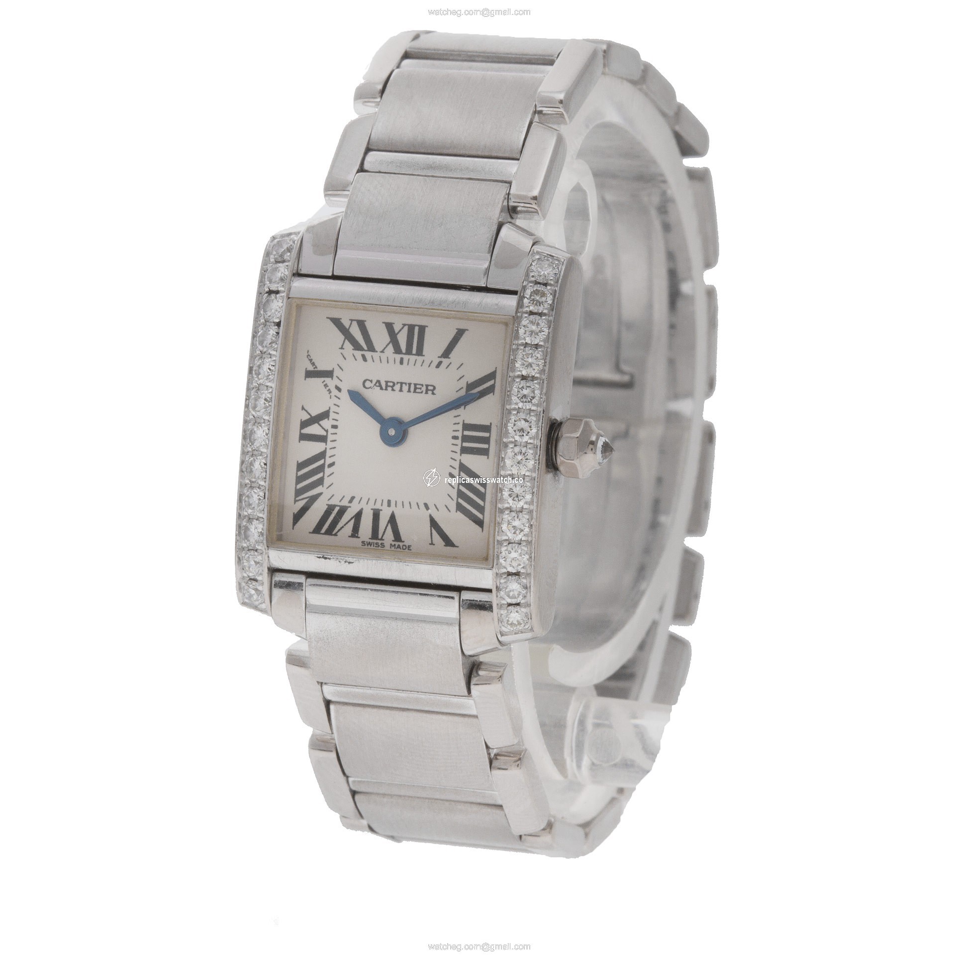 Cartier WE1002S3 Tank Francaise Quartz Female 18k White Gold Replica