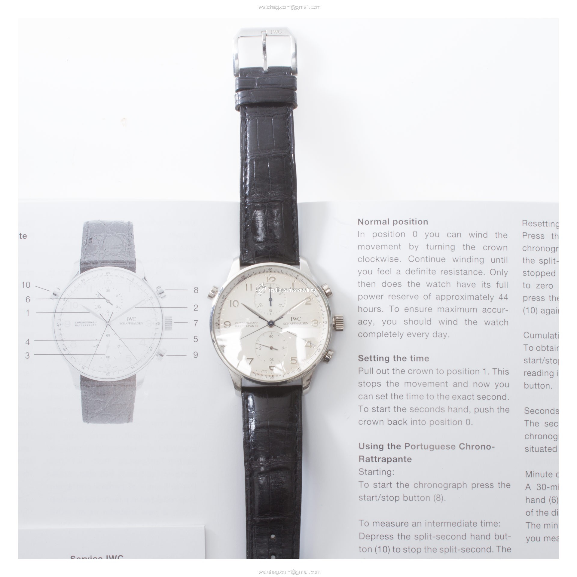 IWC IW371205 Rattrapante Manual Male Platinum Replica