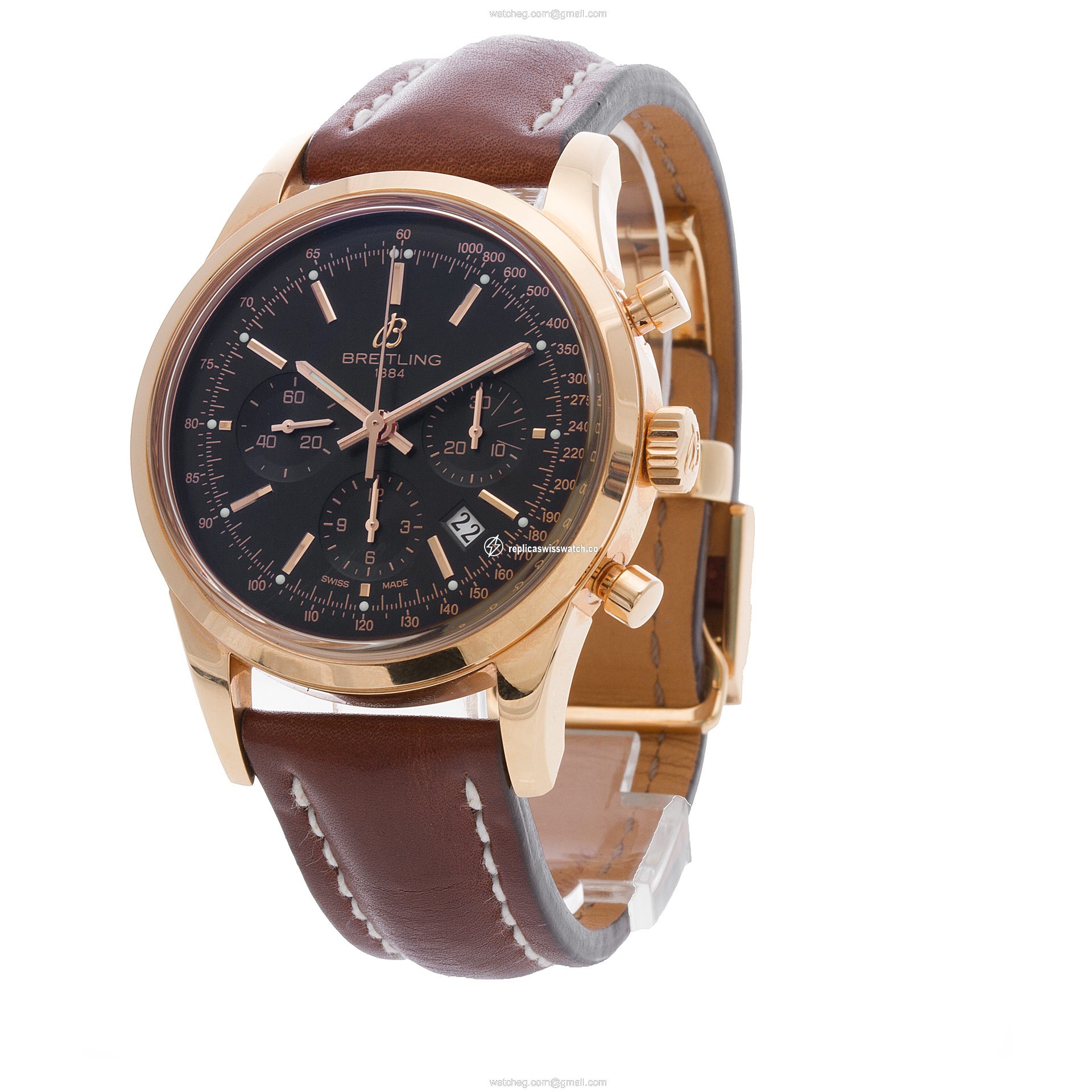 Breitling RB0152 Transocean Chronograph Automatic Male 18k rose gold Replica