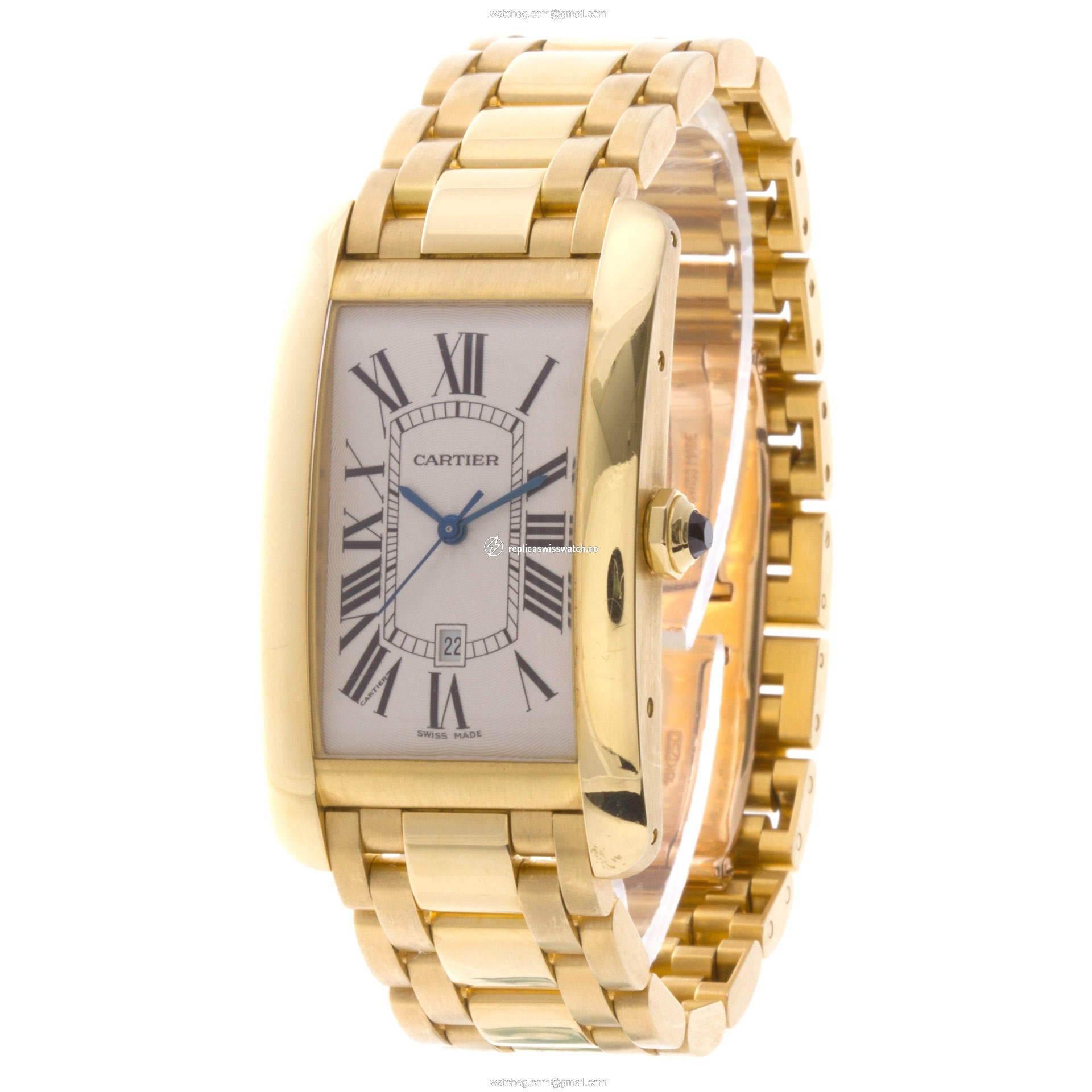 Cartier W26031K2 Tank American Automatic Male 18k Yellow Gold Replica