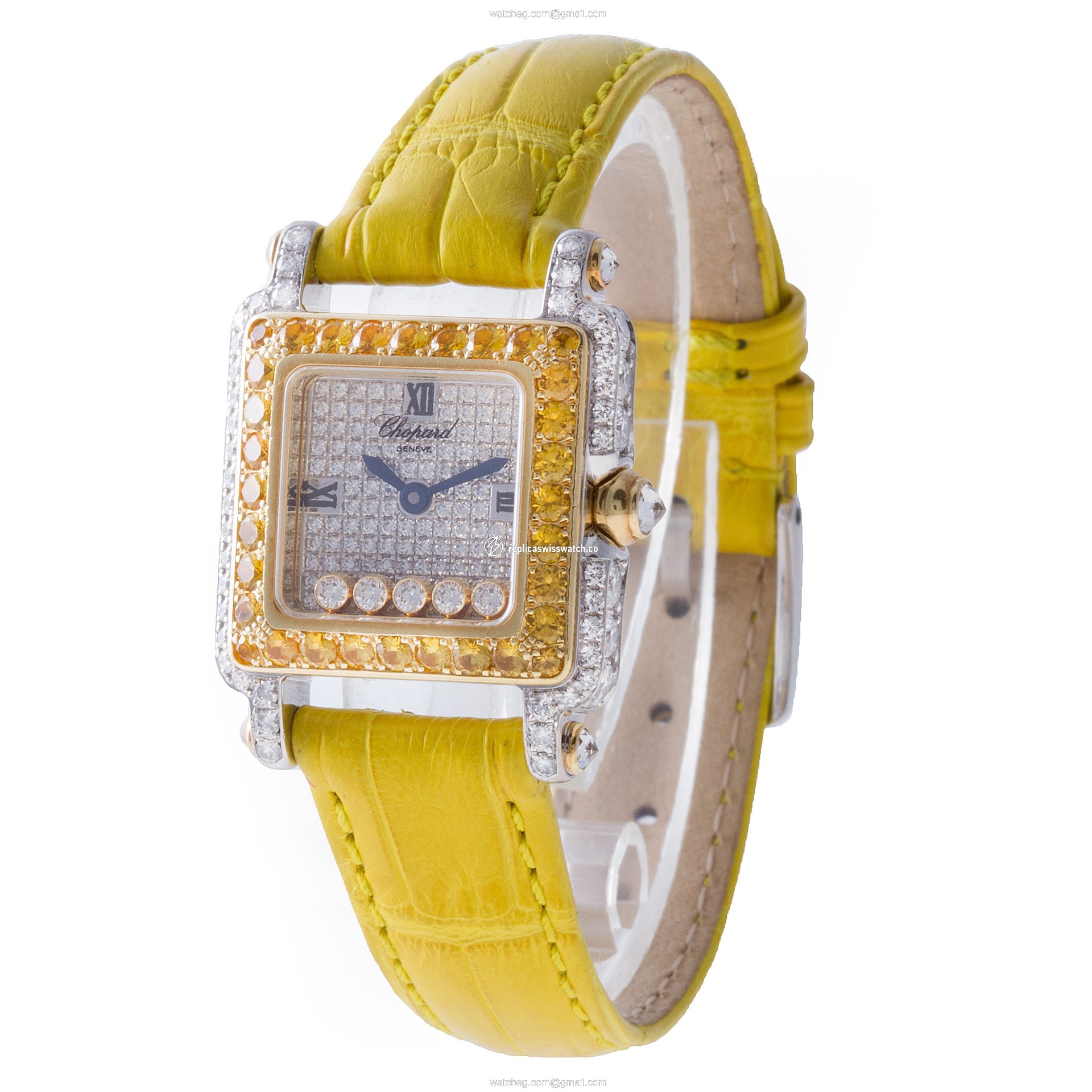 Chopard 276852-9019 Happy Sport Quartz Female 18k White Gold Replica