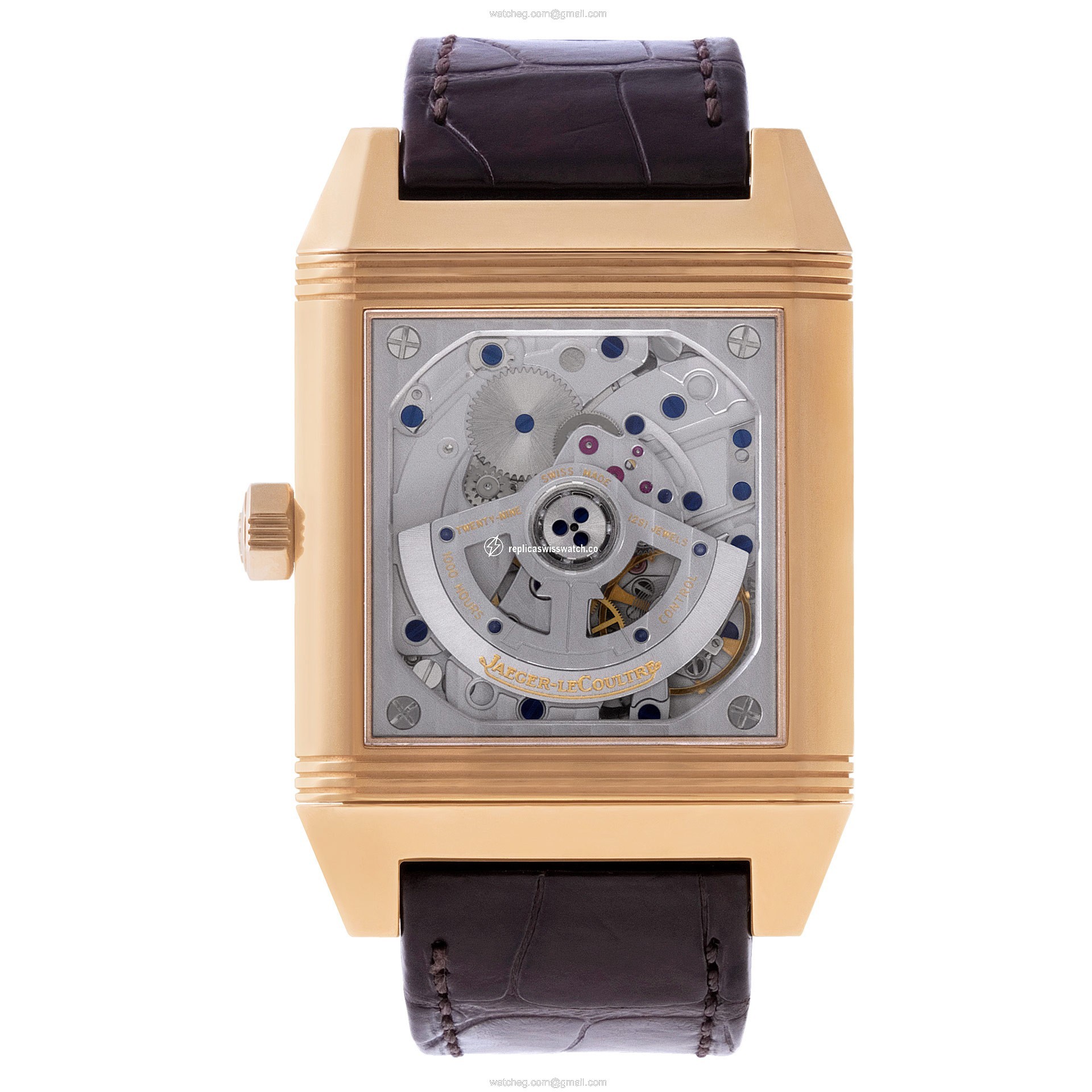Jaeger LeCoultre 230.2.77 Reverso Automatic Male 18k Pink Gold Replica