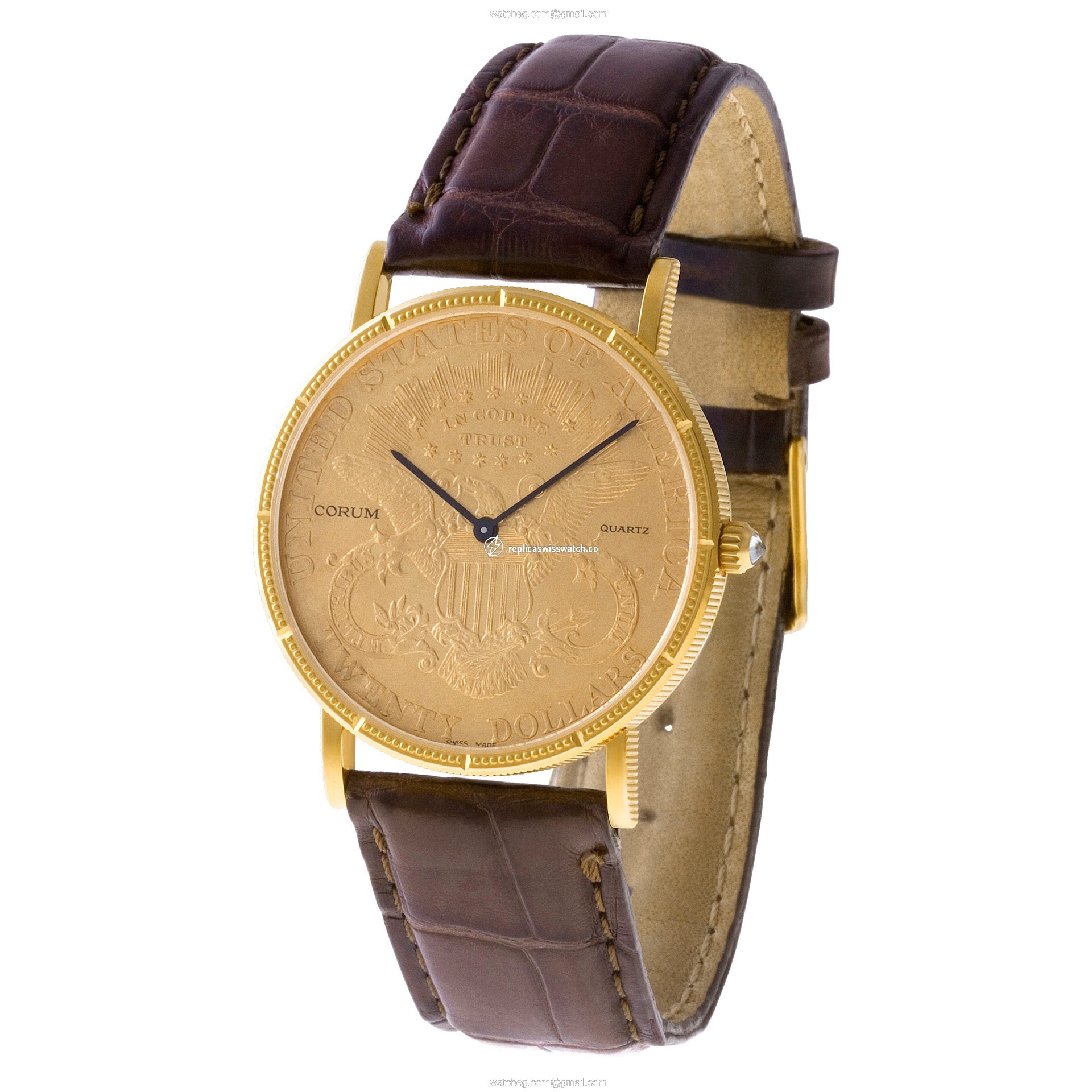 Corum CT32892 $20 Coin Quartz Male 18k Yellow Gold Replica