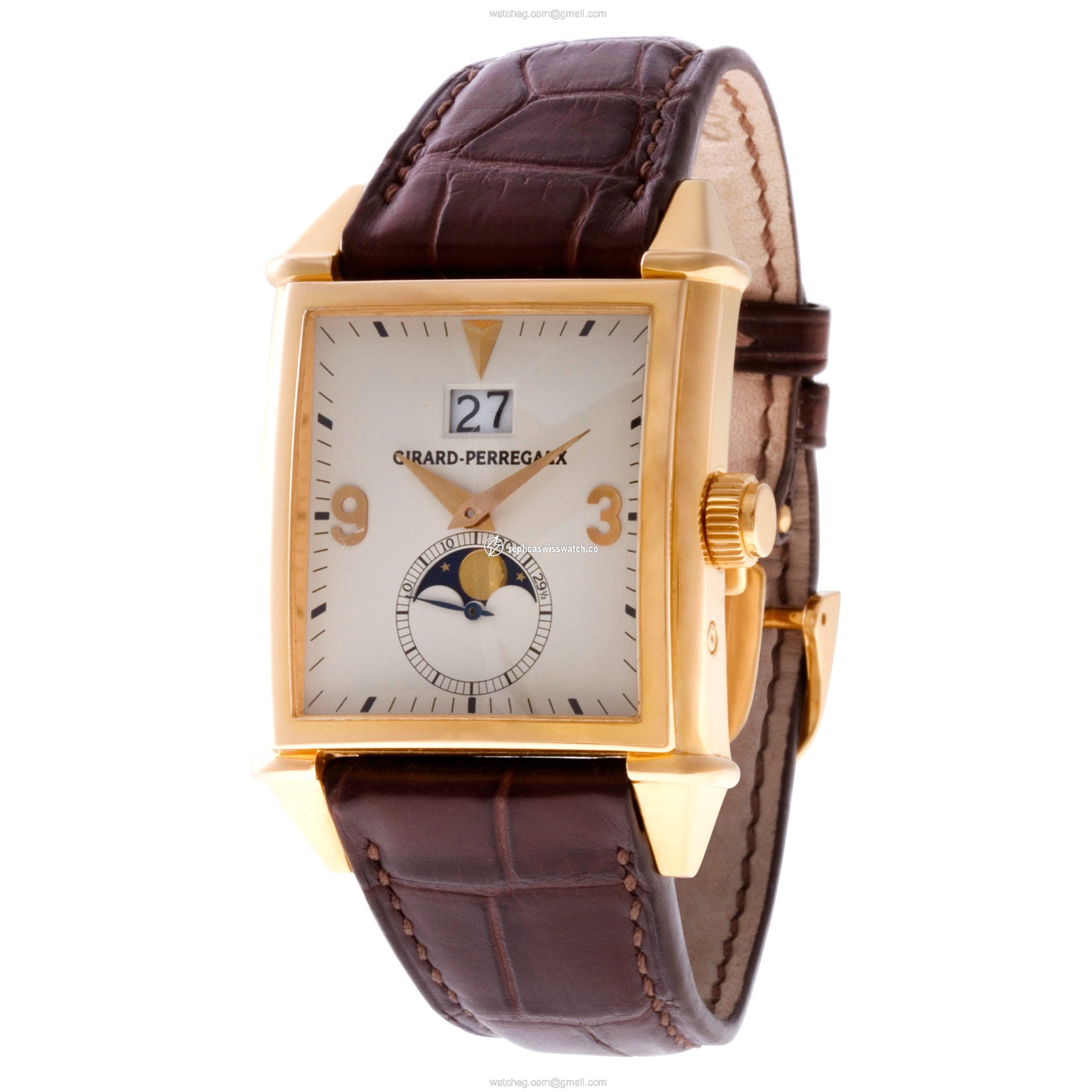 Girard Perregaux 25800-52-851-BA6D Vintage 1945 Automatic Male 18k Pink Gold Replica