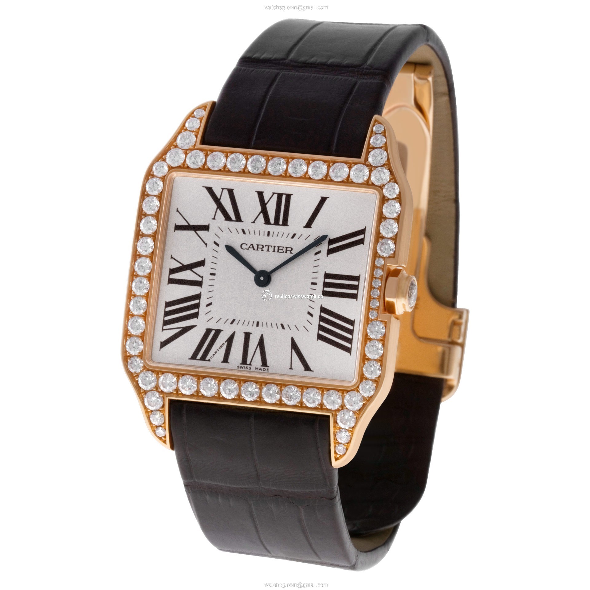 Cartier WH100751 Santos Dumont Manual Unisex 18k Pink Gold Replica
