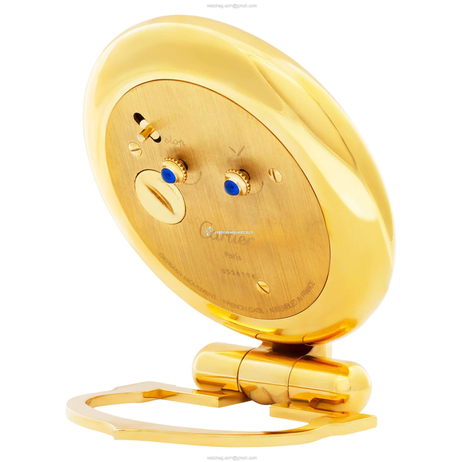 Cartier Cartier 1814 Desk Clock Quartz Unisex Gold Plate Replica