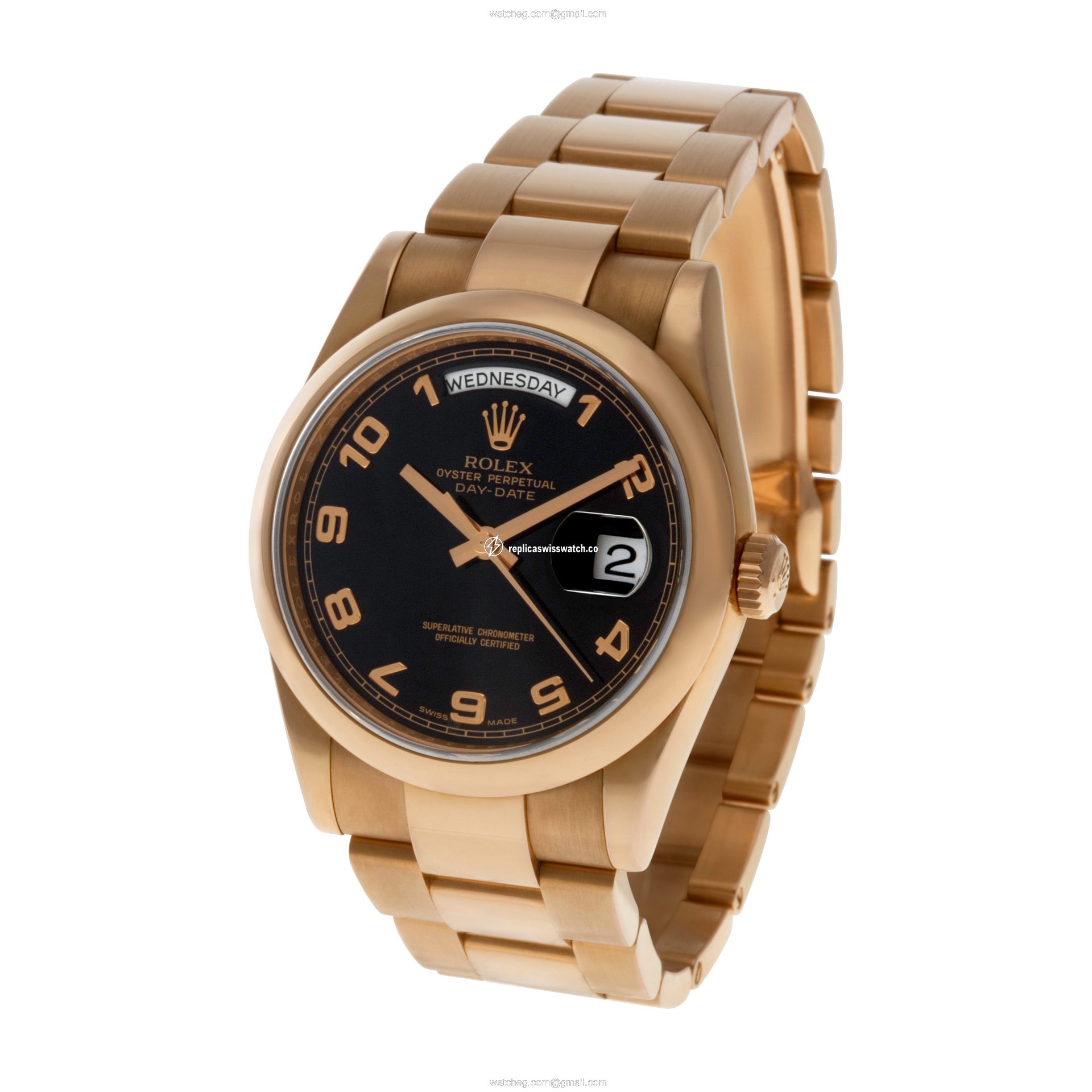 Rolex 118205 Day-Date Automatic Male 18k rose gold Replica