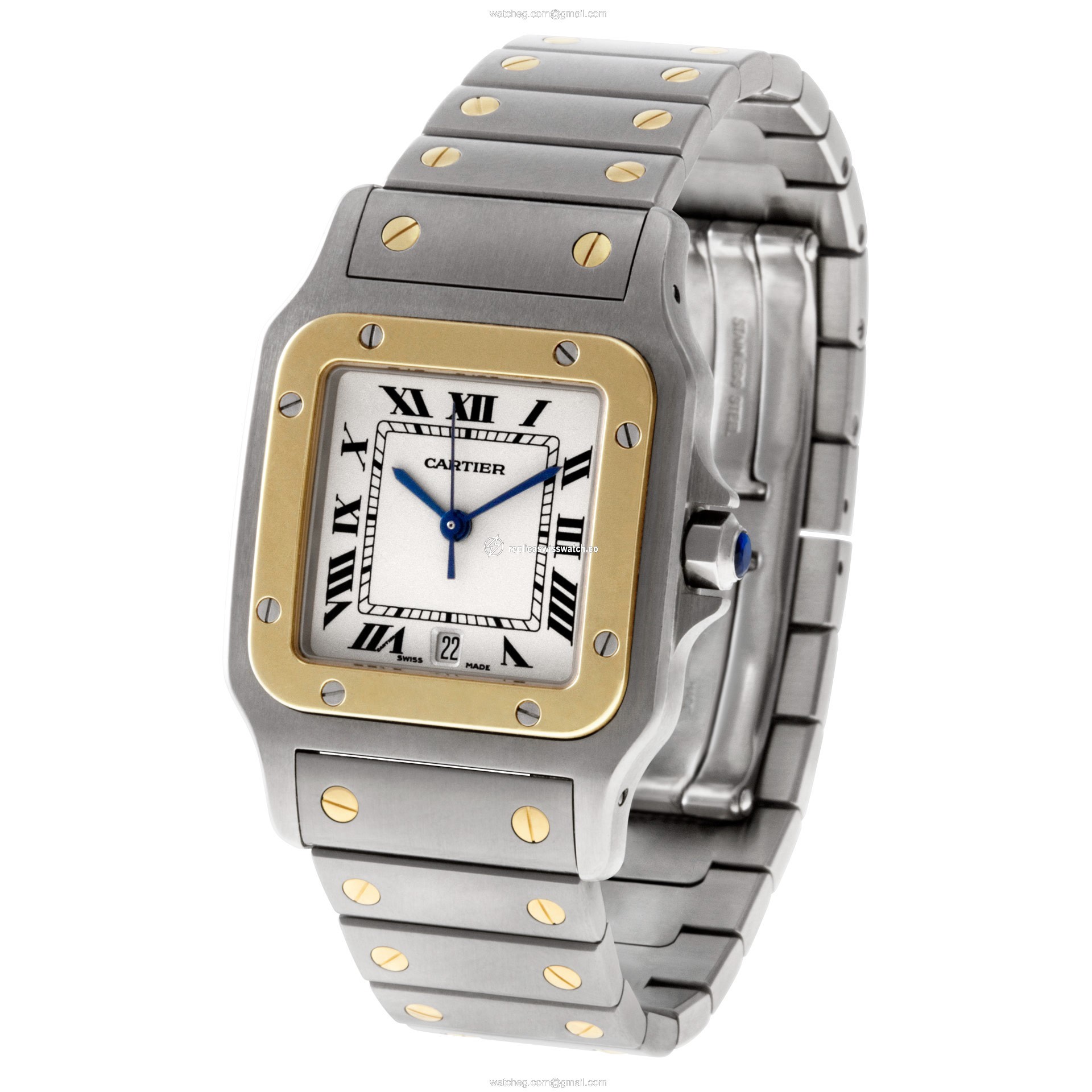 Cartier 1566 Santos Quartz Unisex 18k gold & Stainless Steel Replica