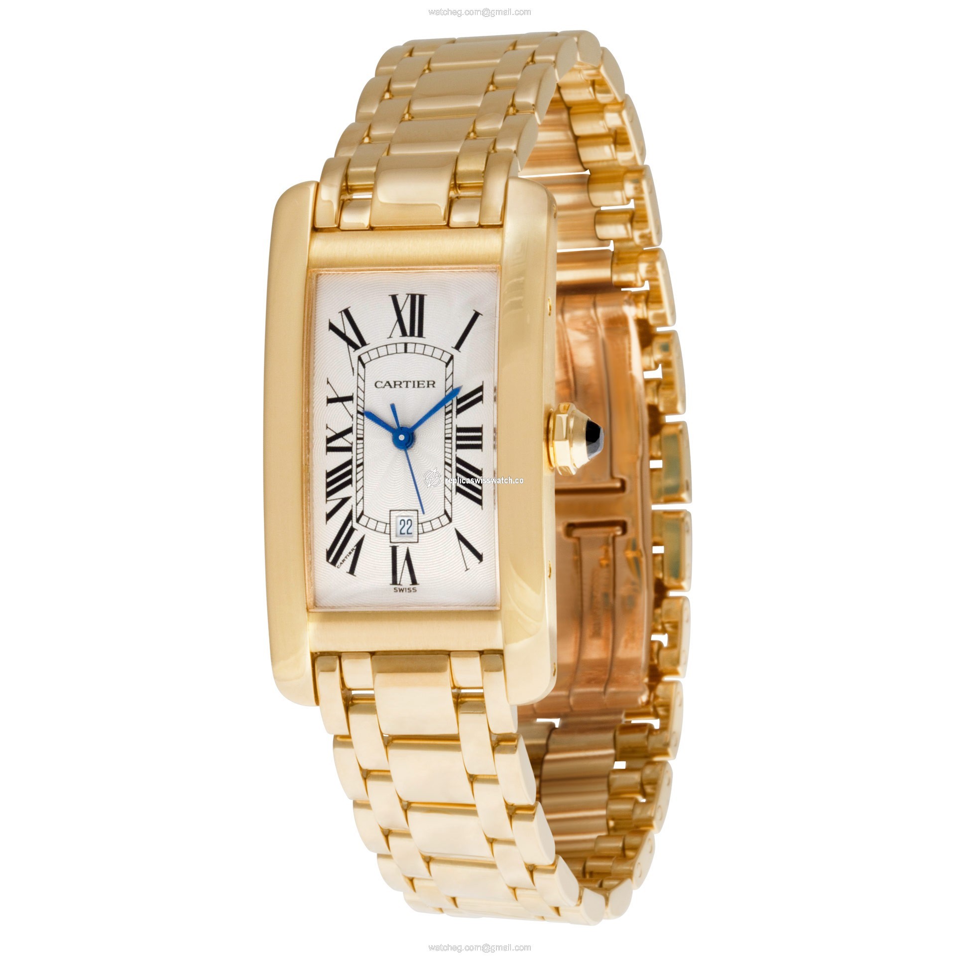 Cartier 1725 Tank American Automatic Unisex 18k yellow gold Replica
