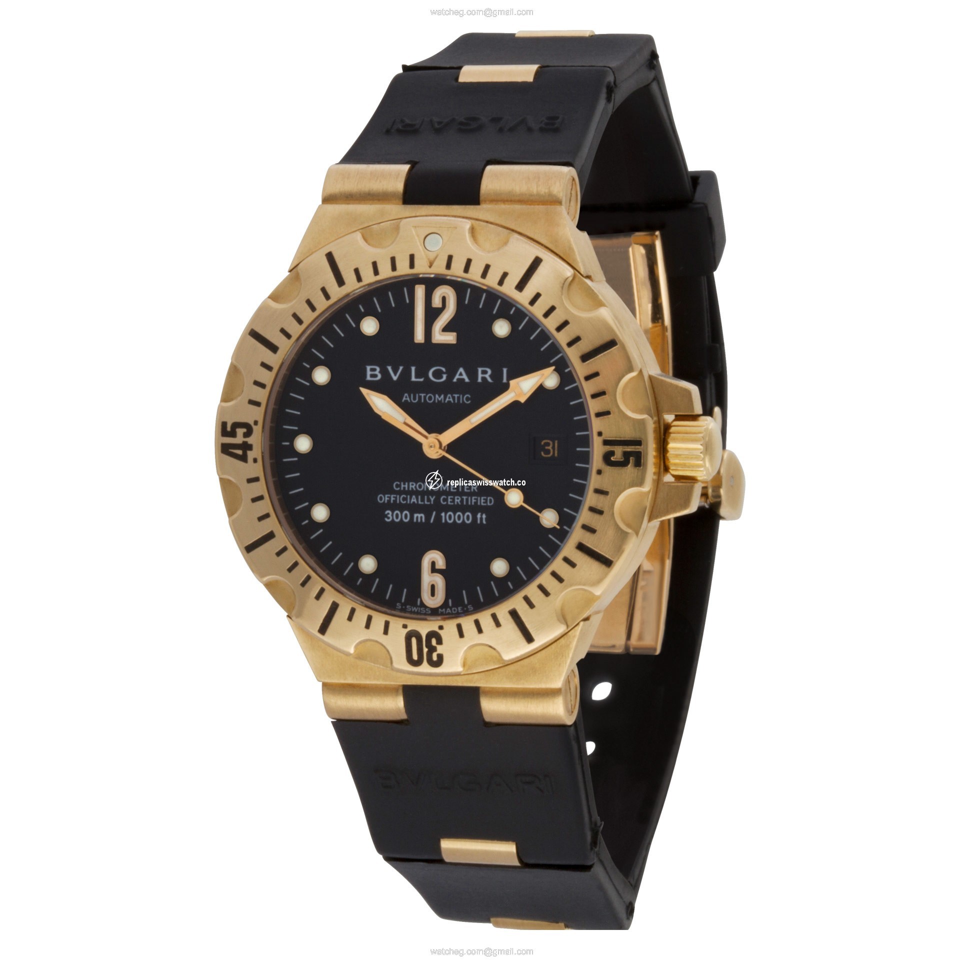 Bvlgari SD40G Scuba Automatic Male 18k Yellow Gold Replica