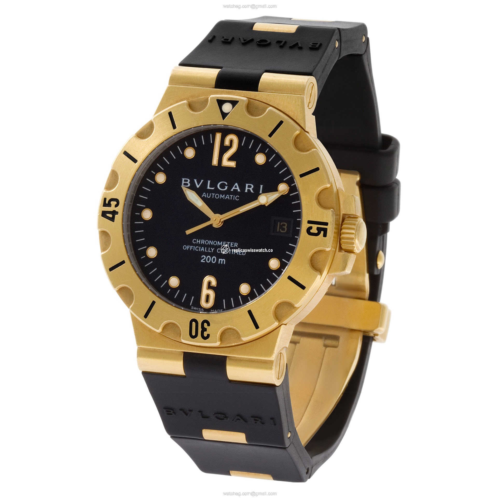 Bvlgari SD38G Scuba Automatic Male 18k yellow gold Replica