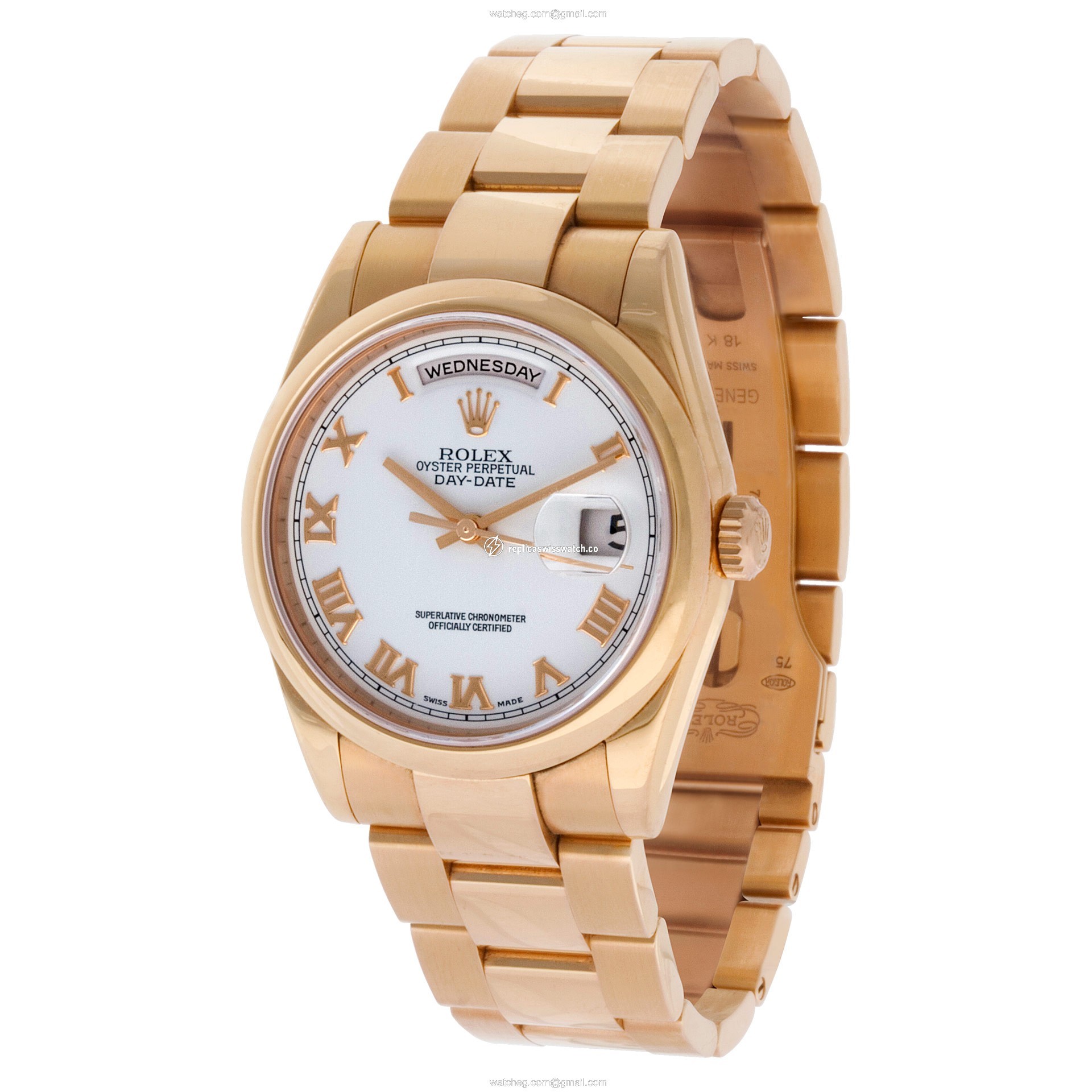 Rolex 118205 Day-Date Automatic Unisex 18k rose gold Replica