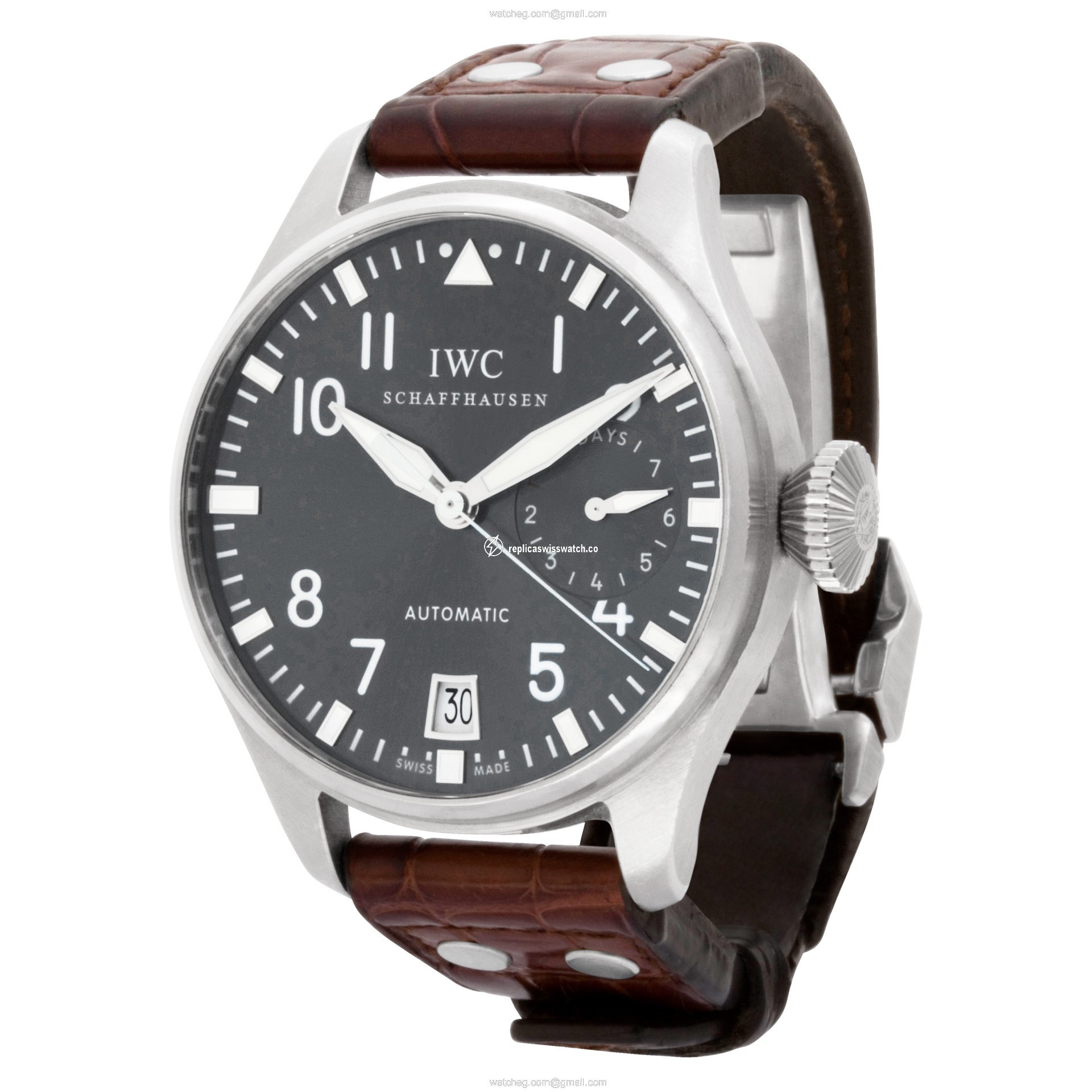 IWC iw500402 Big Pilot Automatic Male 18k White Gold Replica