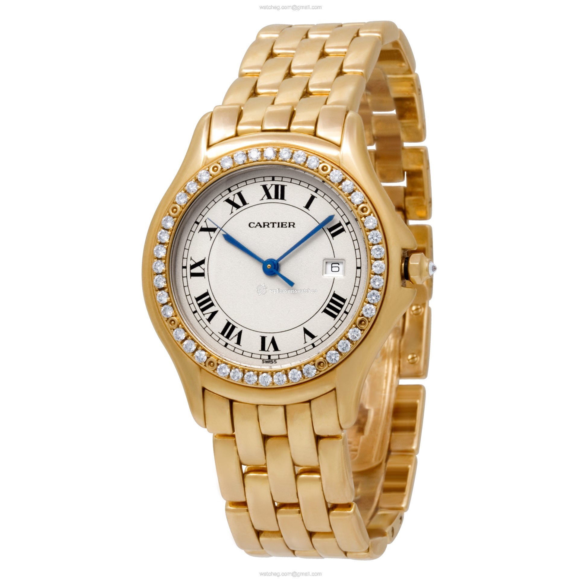 Cartier 887905 Cougar Quartz Unisex 18k yellow gold Replica