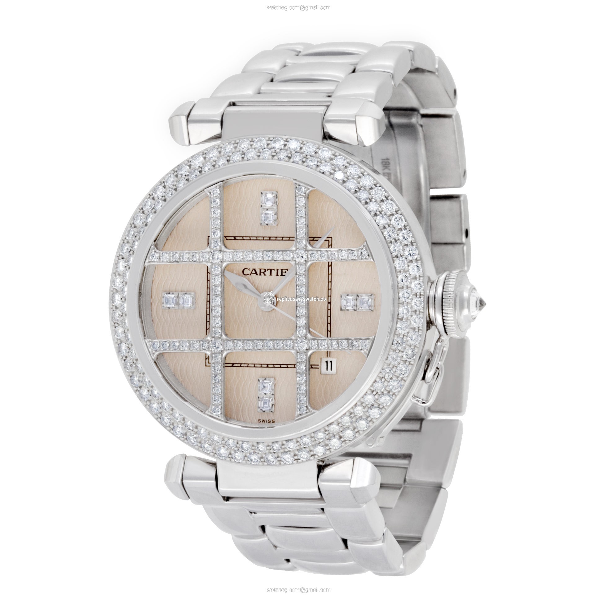 Cartier 2358 Pasha 38 Automatic Unisex 18k White Gold Replica