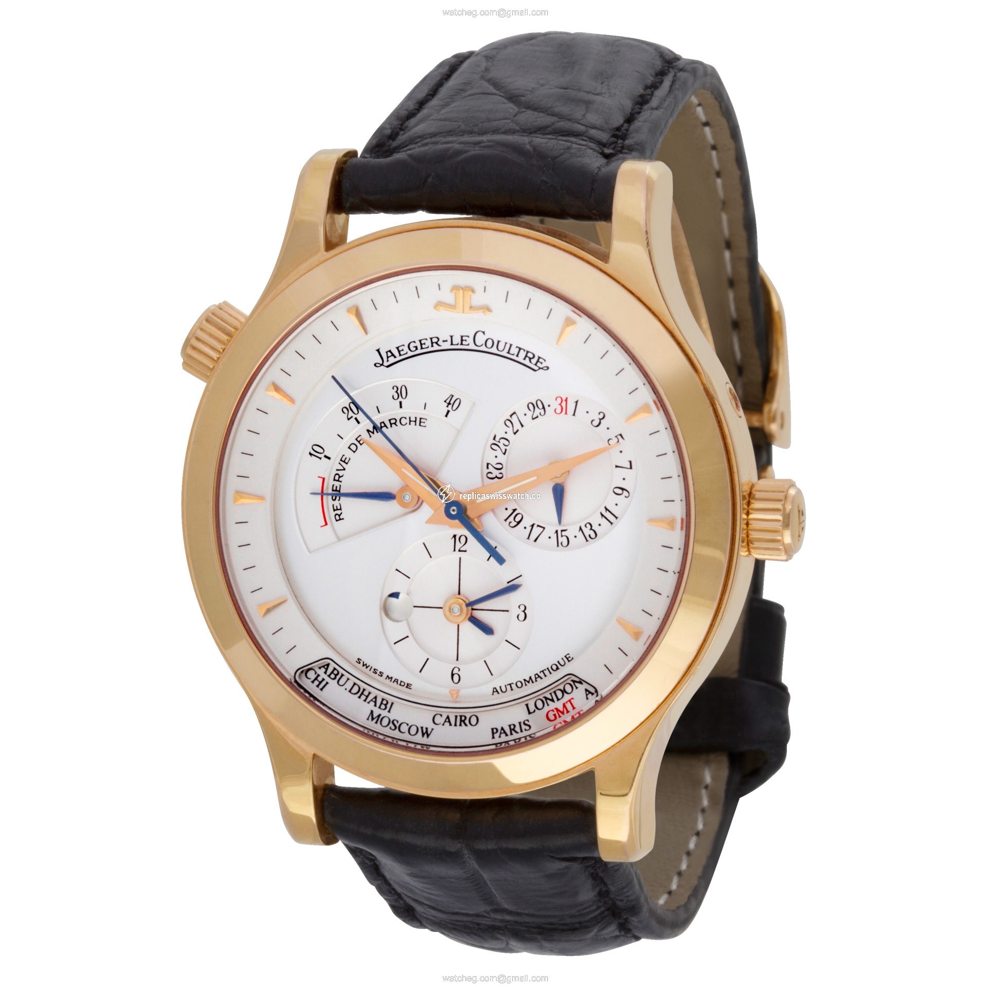 Jaeger LeCoultre 142.2.92 Master Geographic Automatic Male 18k rose gold Replica