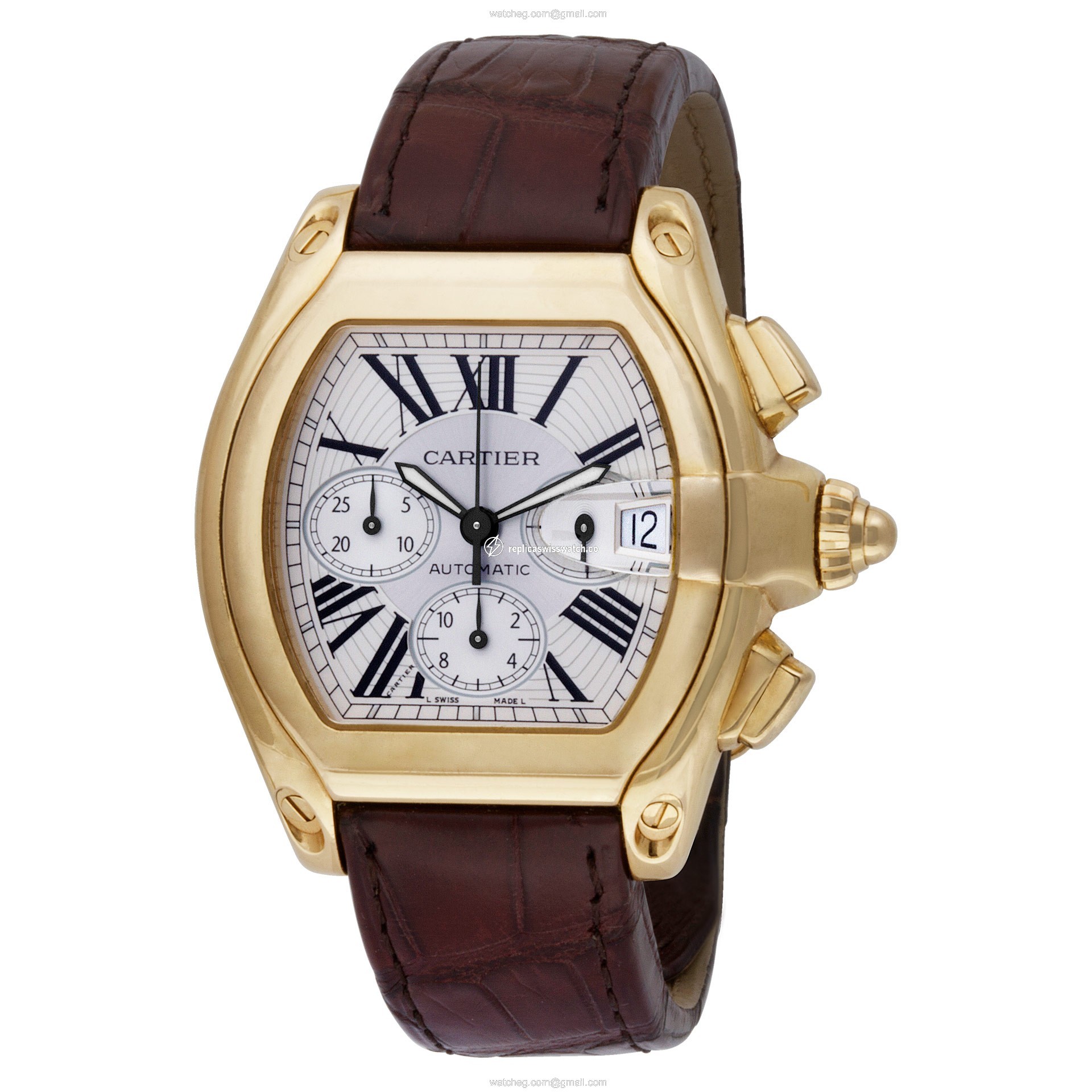 Cartier W62021Y3 Roadster Automatic Male 18k yellow gold Replica