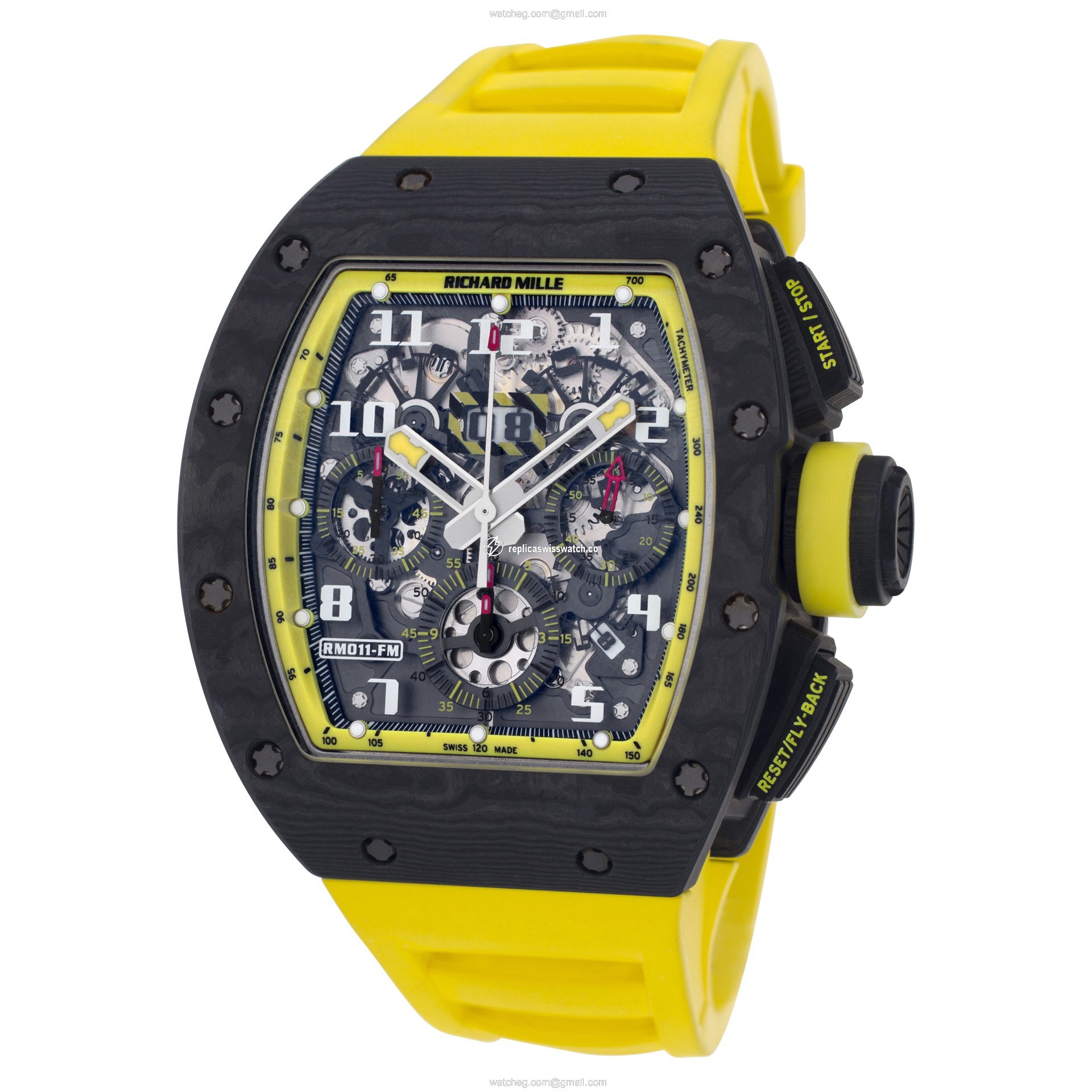 Richard Mille RM011-FM Yellow Storm Automatic Male Carbon Replica